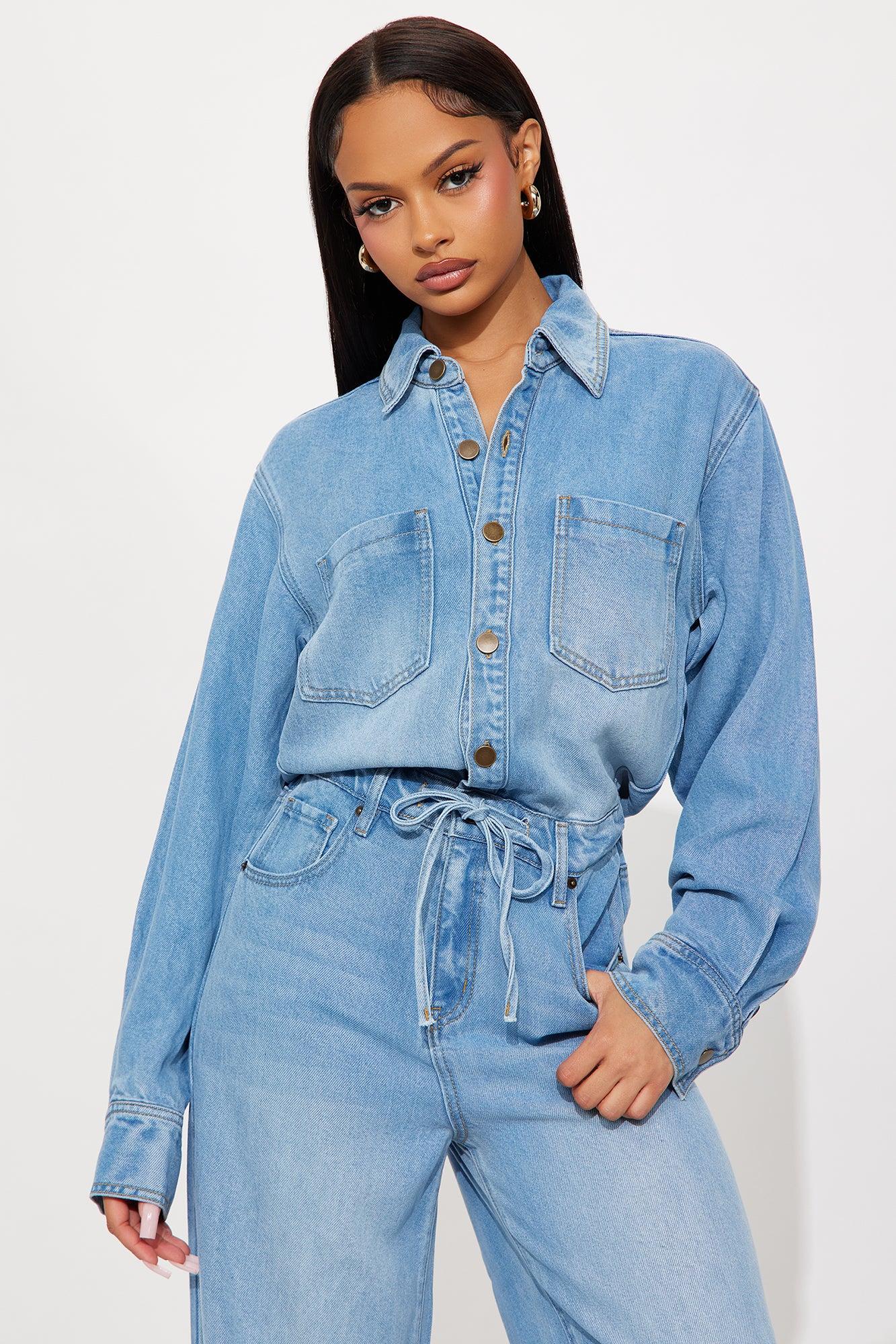 Serafi Denim Jumpsuit - Medium Wash Female Product Image