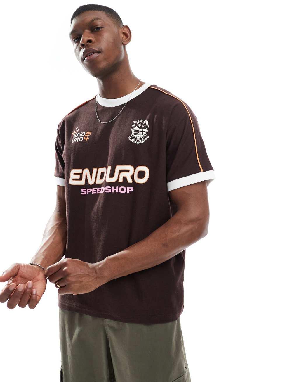 Cotton On sports oversized T-shirt in washed chocolate Product Image