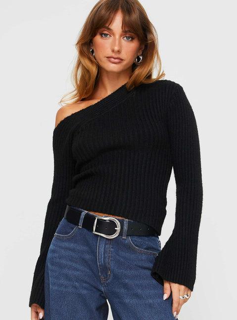 Phillips Cold Shoulder Sweater Black Product Image