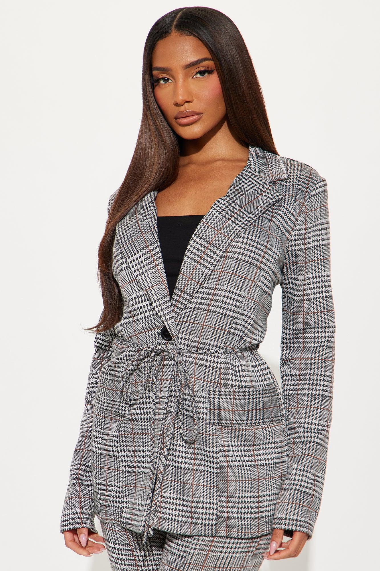 Never Guilty Blazer Pant Set - Black/combo Product Image