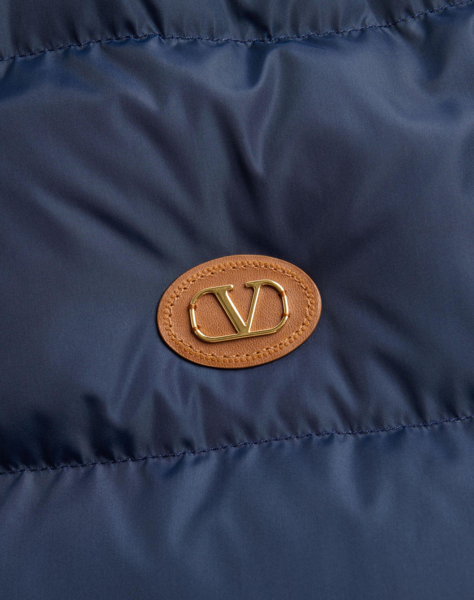 Nylon Hooded Down Jacket With Vlogo Patch Product Image