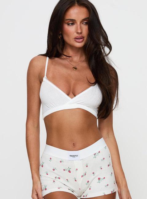 Slumber Pointelle Sleep Bralette White Product Image