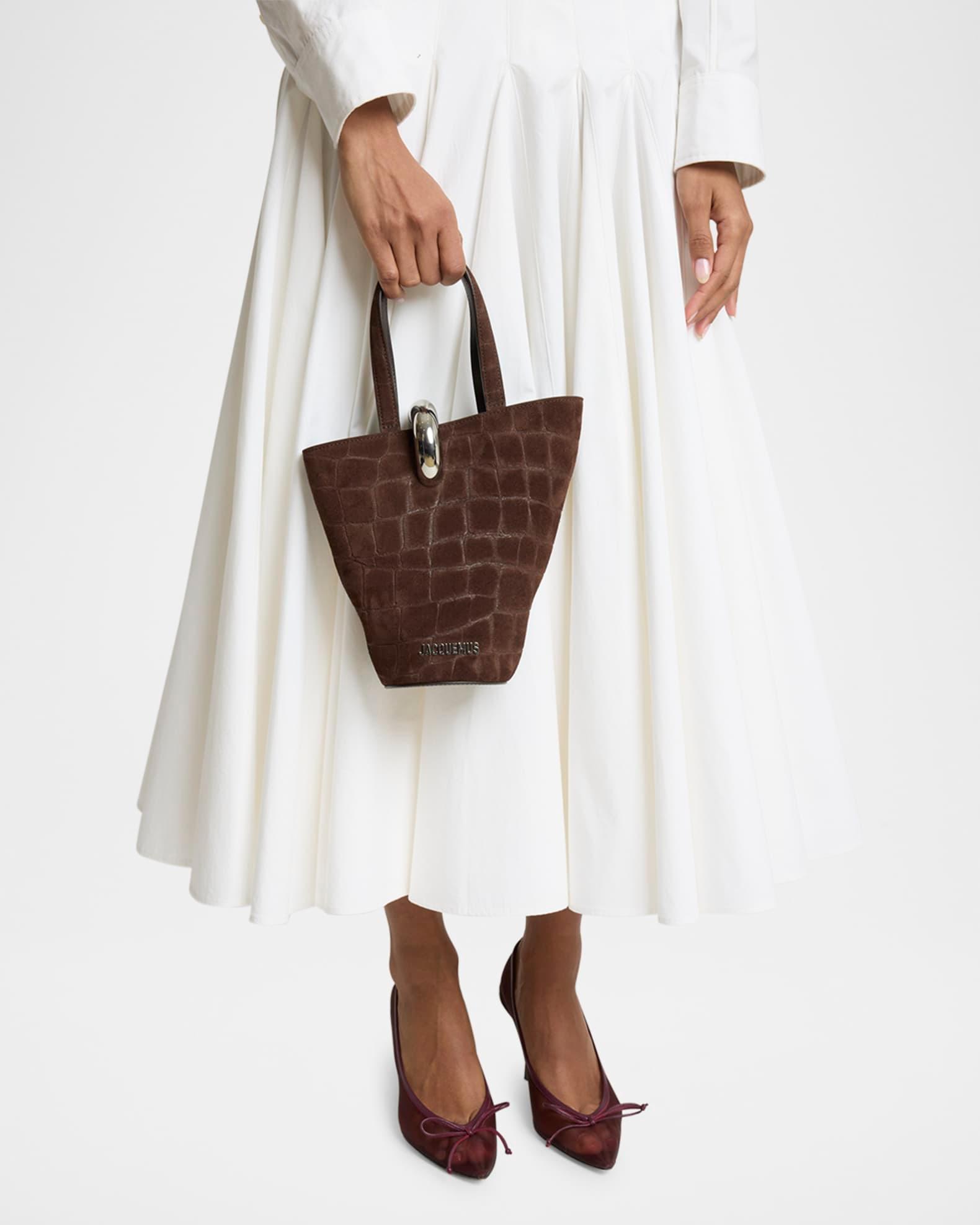 Le Petit Bambola Croc-Embossed Suede Shoulder Bag  Product Image