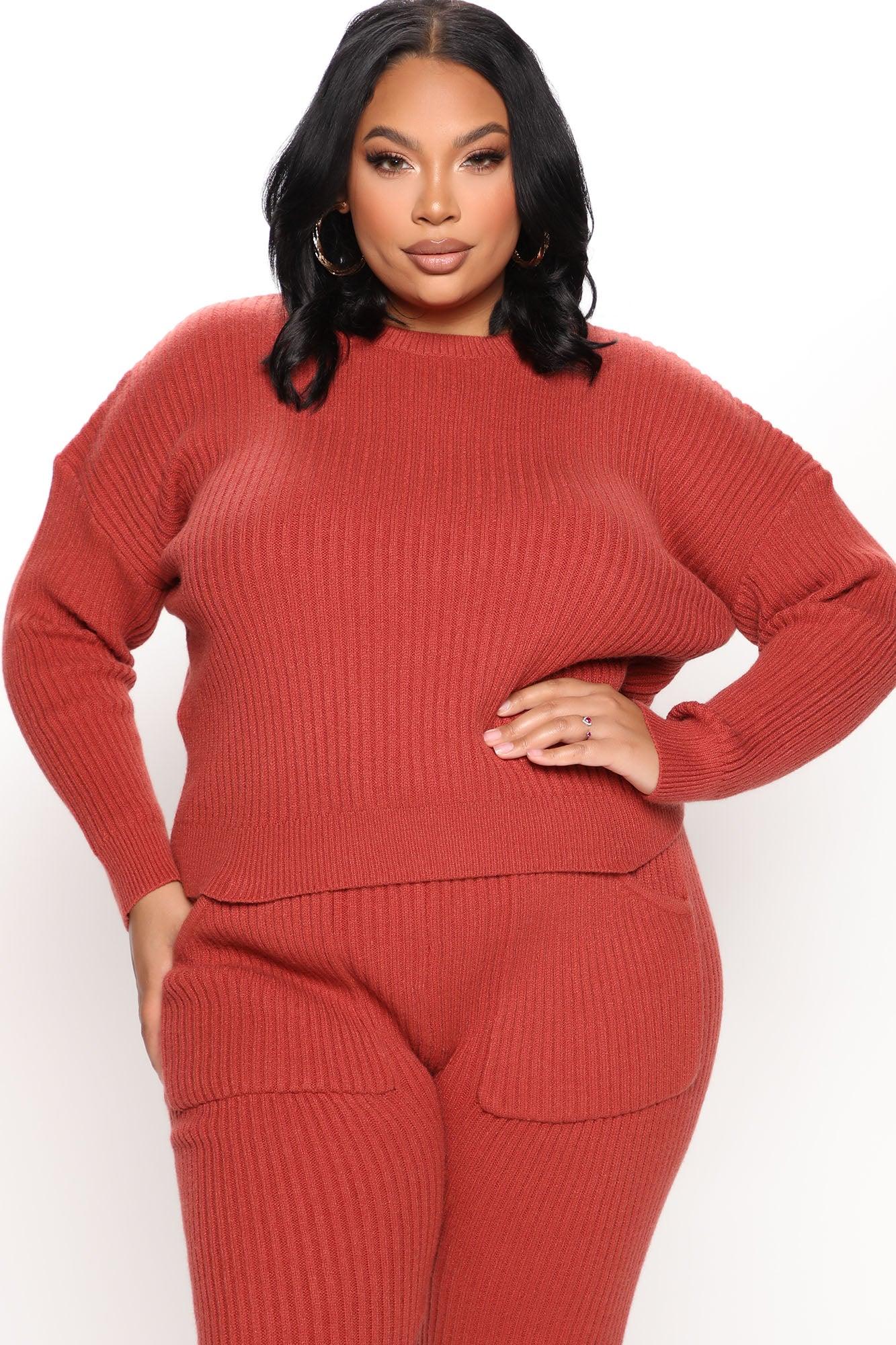 Cozy Nights Pant Set - Rust Product Image