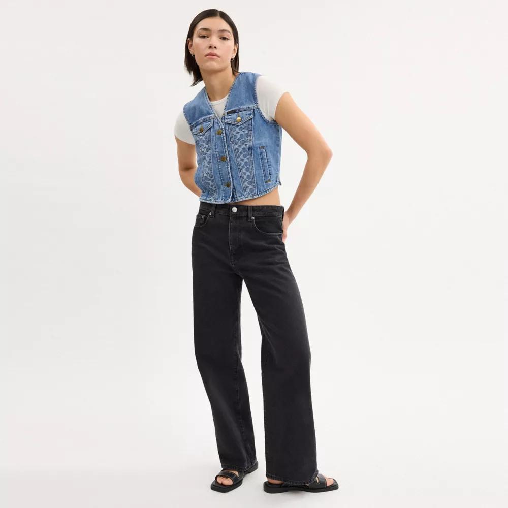 Denim Vest In Organic Cotton Product Image