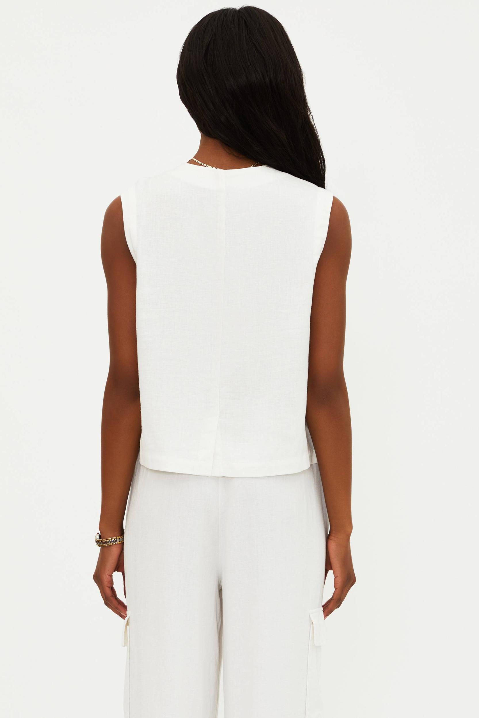 Darcy Vest White Linen Product Image