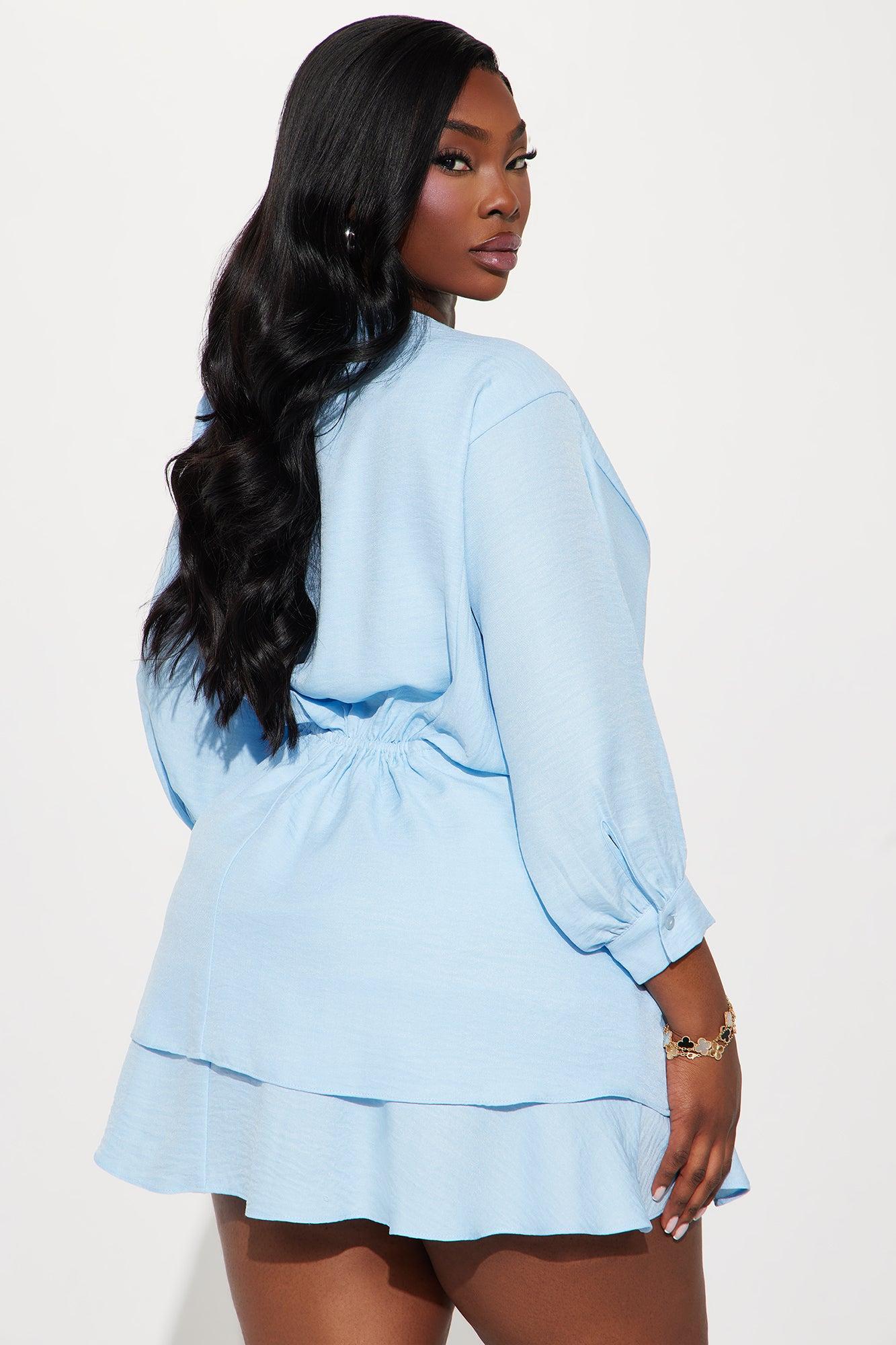 Sophia Mini Dress - Light Blue Product Image