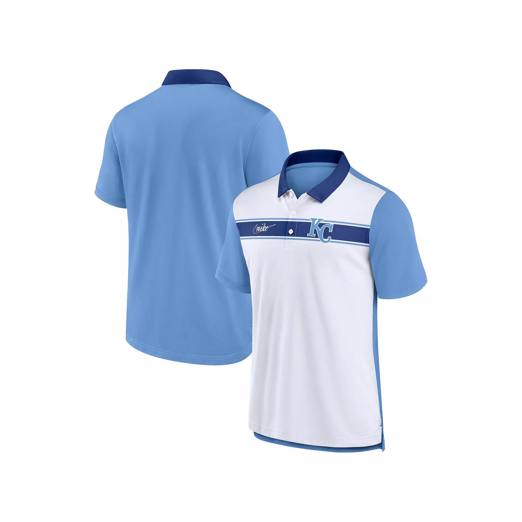 Mens Nike /Light Blue Chicago Cubs Rewind Stripe Polo Product Image
