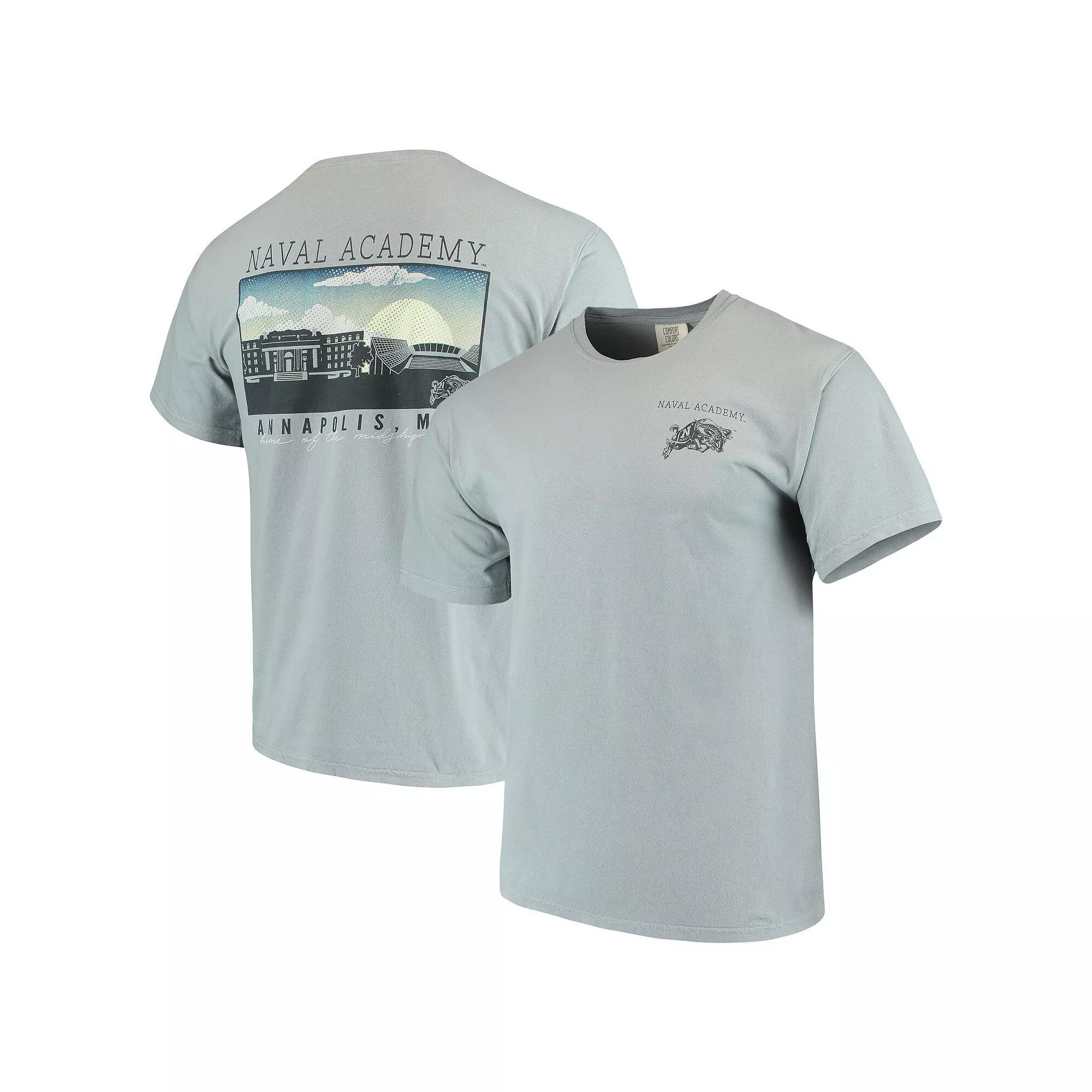 Men's Gray Navy Midshipmen Team Comfort Colors Campus Scenery T-Shirt,  Product Image