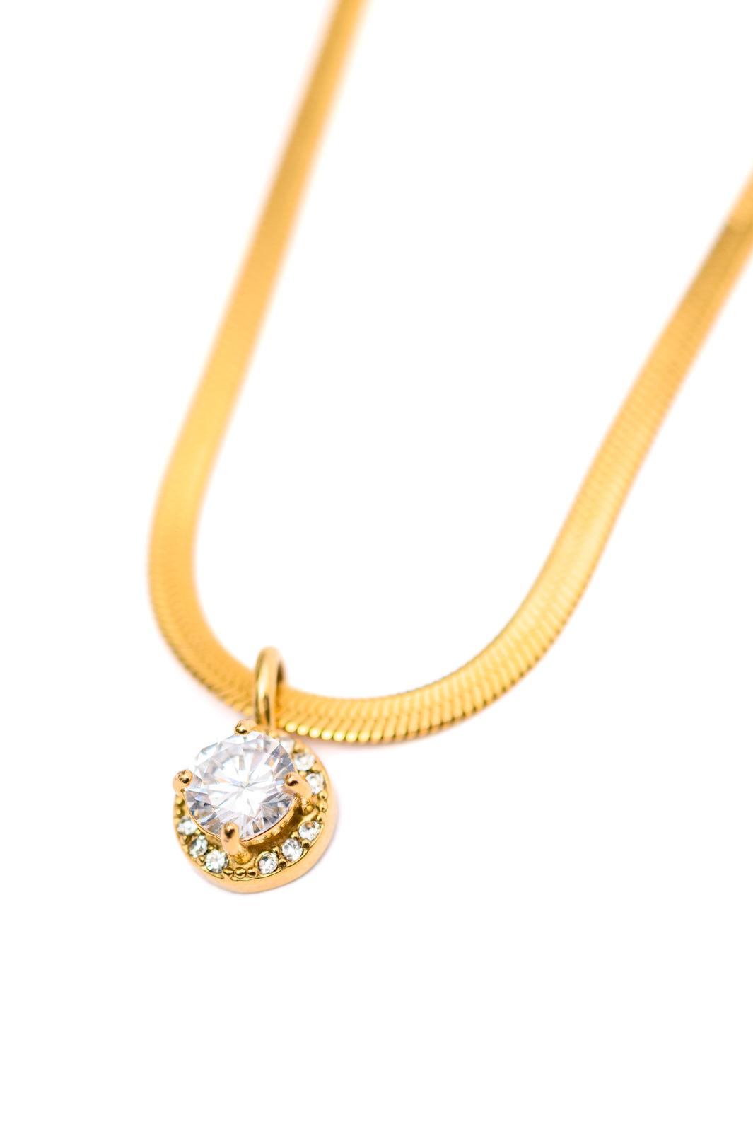Here to Shine Gold Plated Necklace in White Product Image