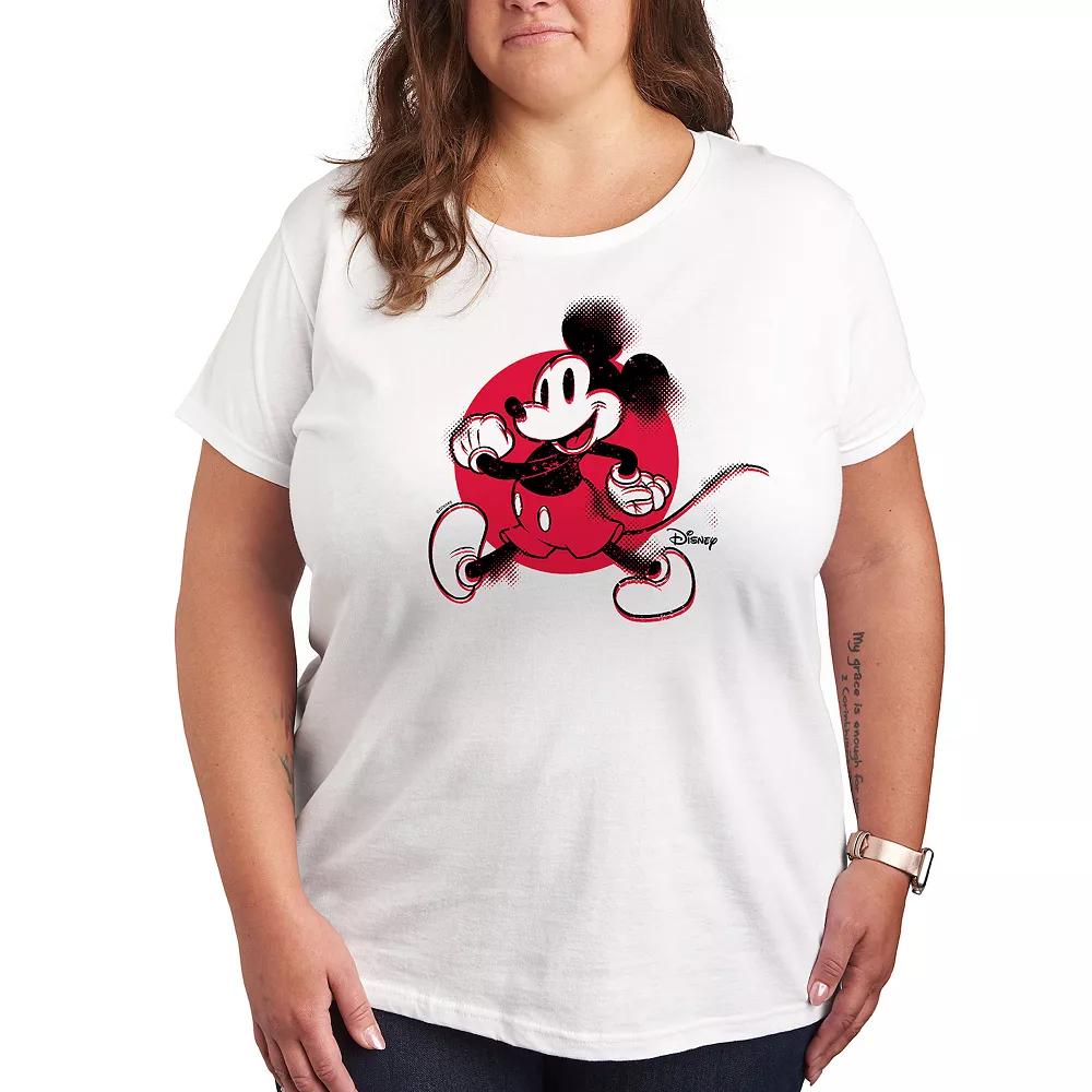 Disney's Mickey Mouse Plus Retro Glitch Graphic Tee, Women's,  Product Image