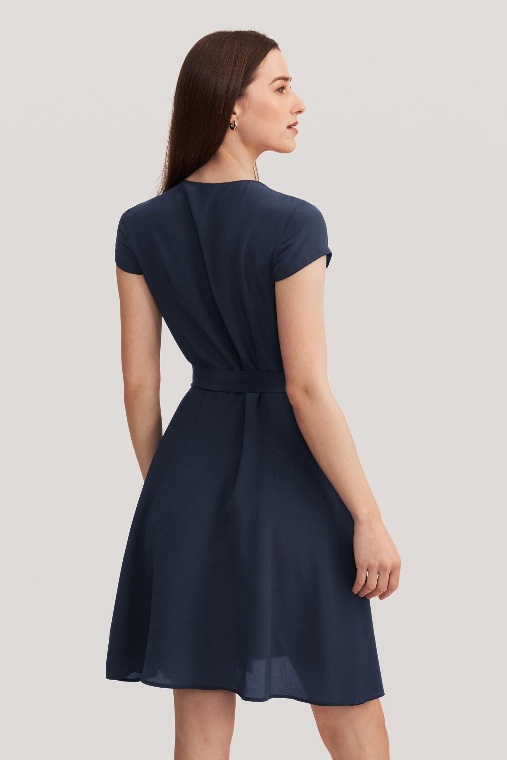 Figure Flattering Silk Wrap Dress Product Image