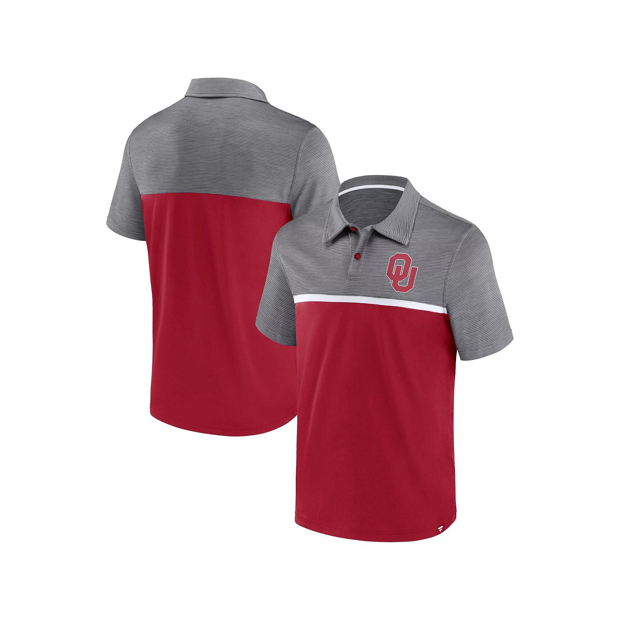 Men's Fanatics Branded Crimson/Gray Oklahoma Sooners Polo, Size: Small, Red Product Image