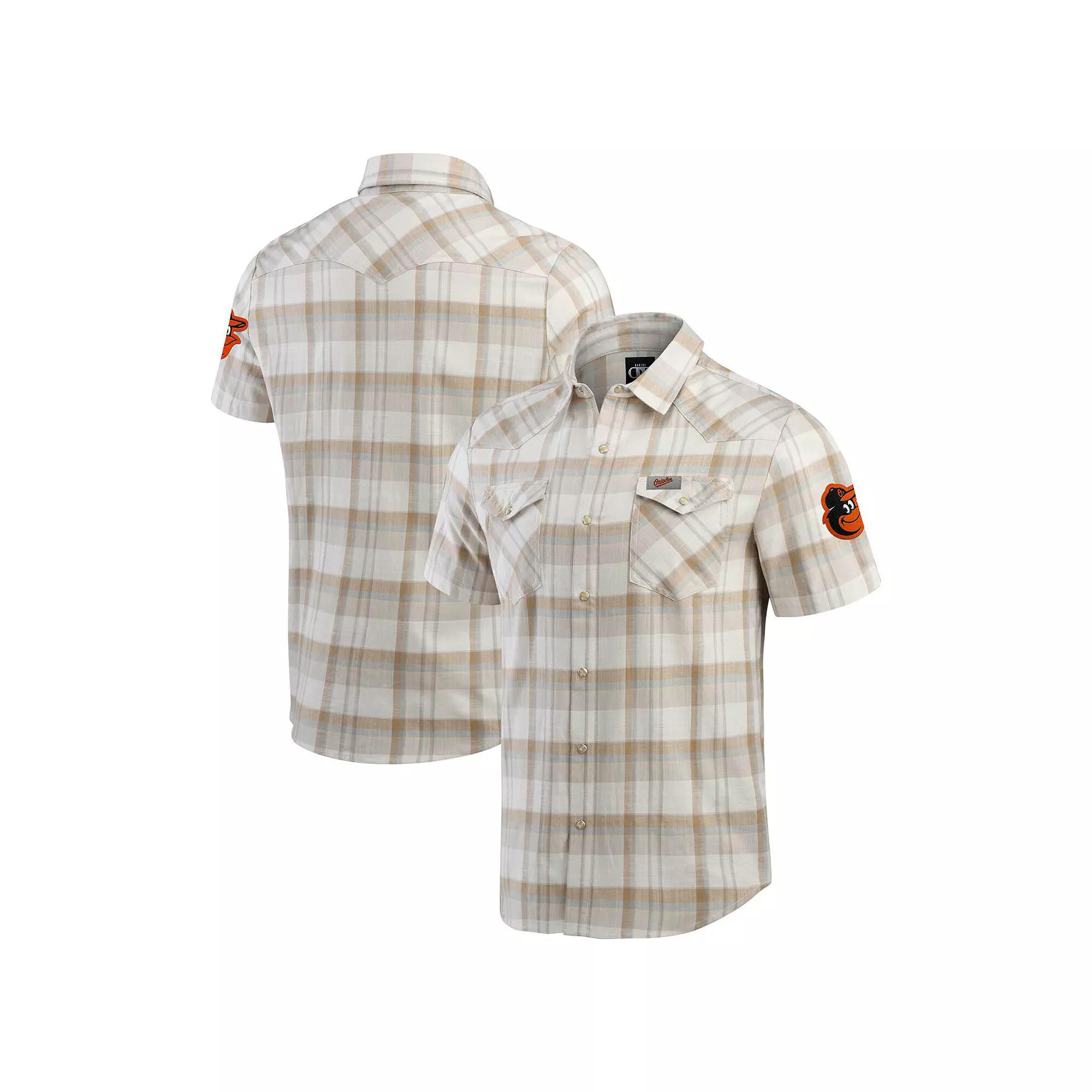 Men's Darius Rucker Collection by Fanatics Gray Baltimore Orioles Plaid Full-Snap Shirt,  Product Image