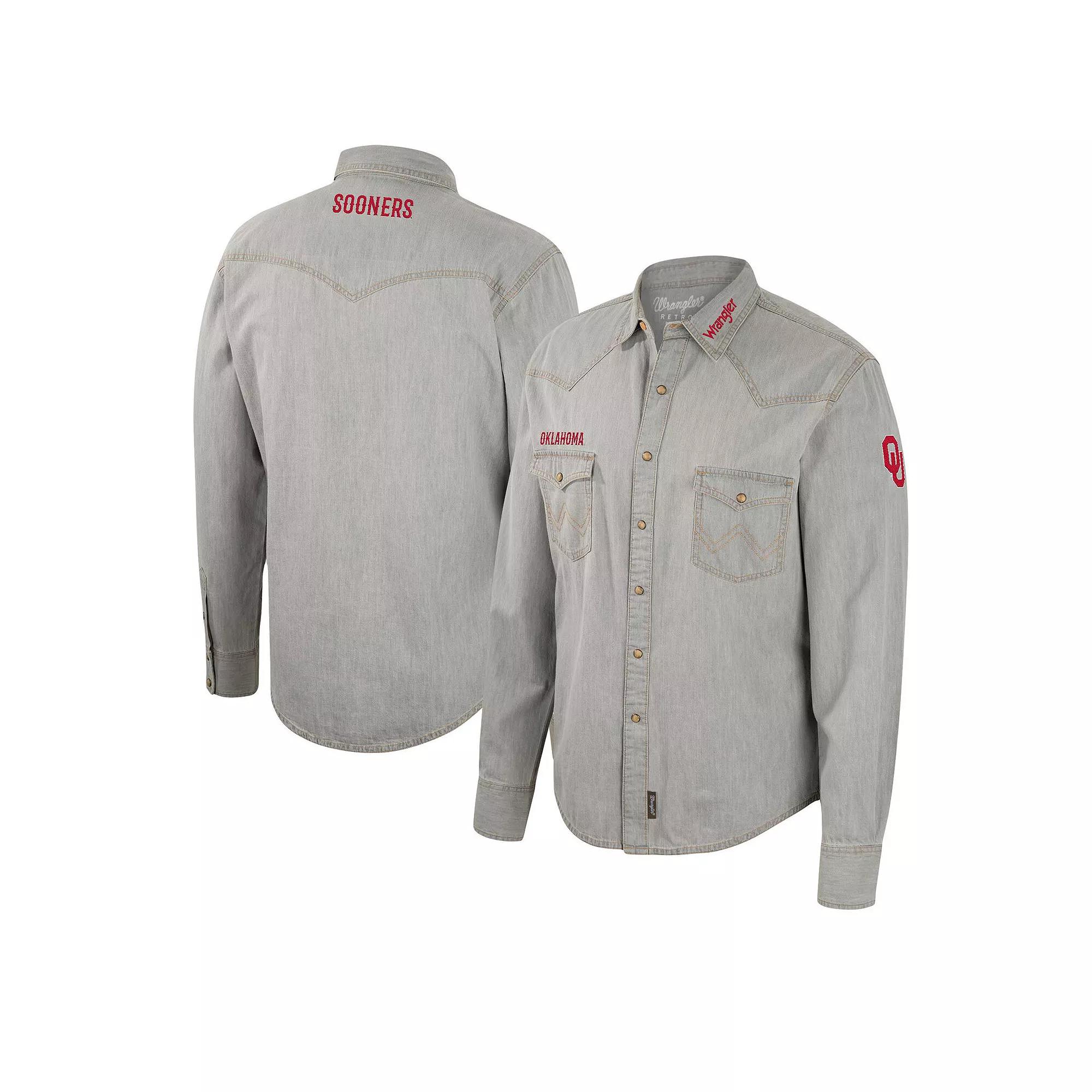 Men's Colosseum x Wrangler Gray South Carolina Gamecocks Cowboy Cut Western Full-Snap Long Sleeve Shirt, Size: Medium, Grey Product Image