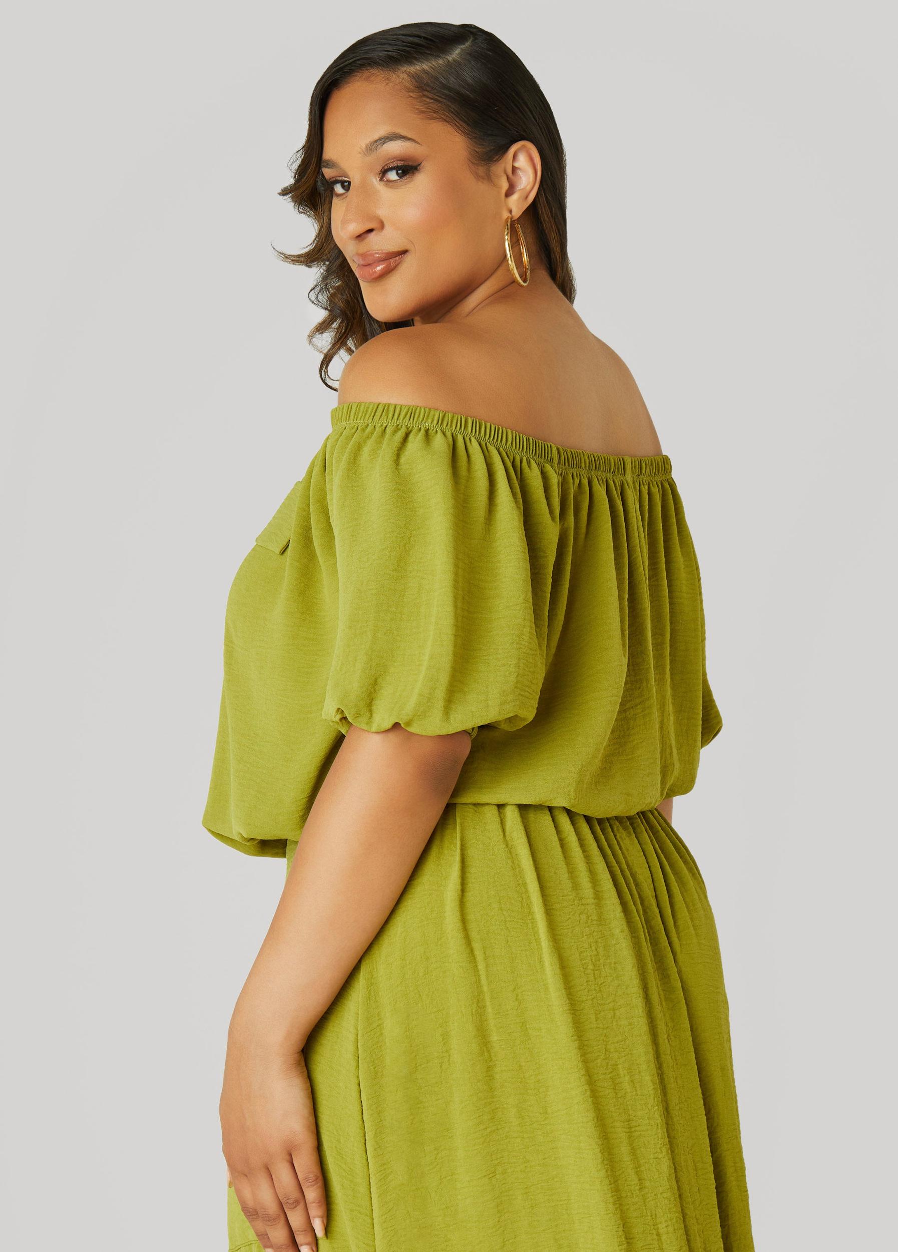 Plus Size Textured Off The Shoulder Blouse Ashley Stewart Product Image