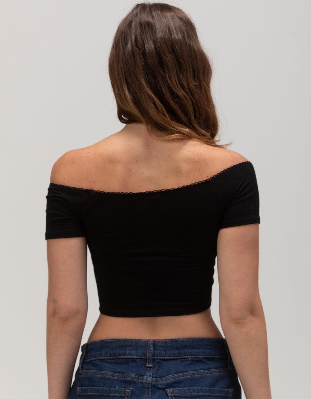 BOZZOLO Ballet Neck Womens Top - BLACK Product Image