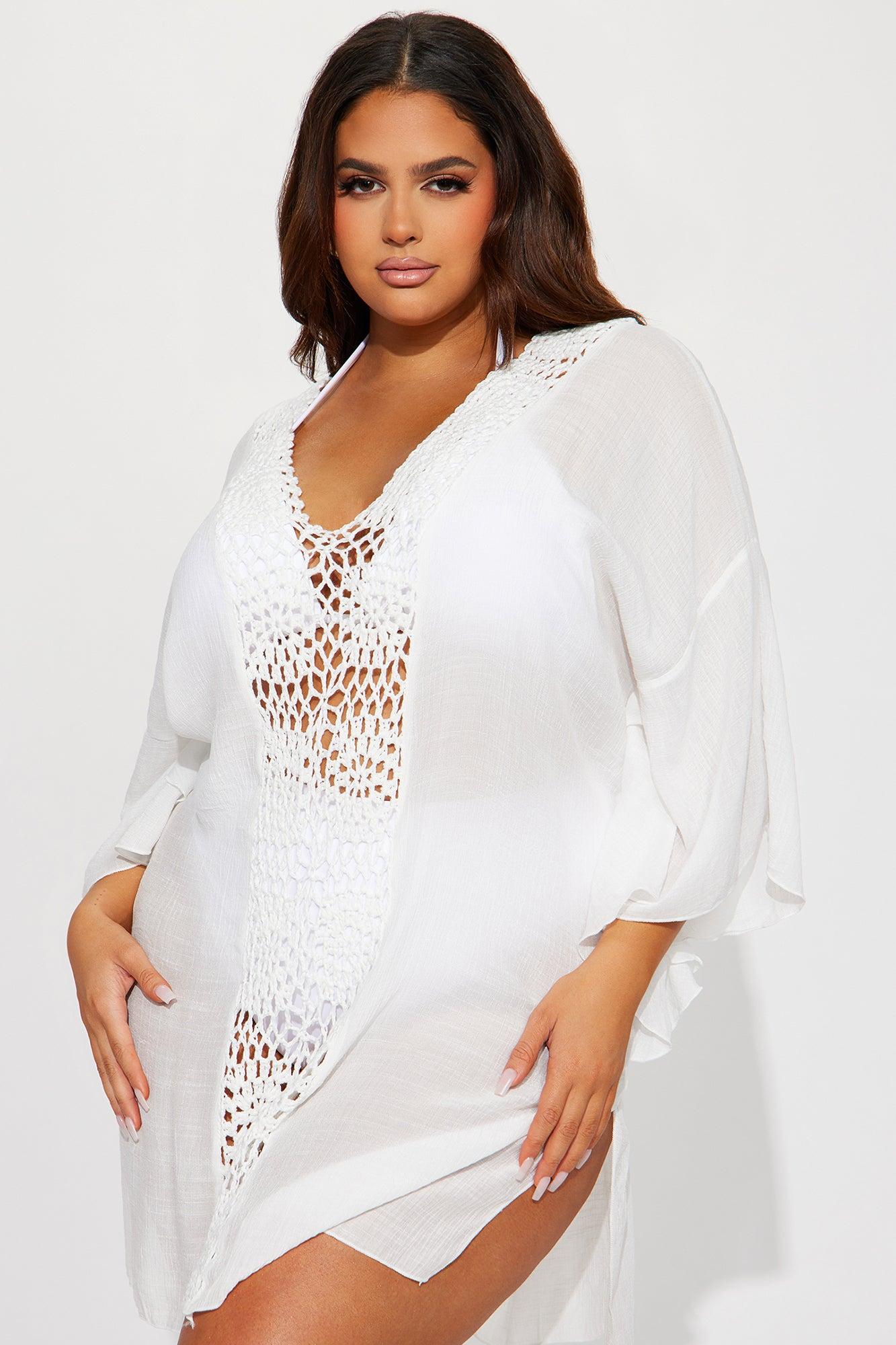 Theresa Crochet Cover Up Dress - White Product Image