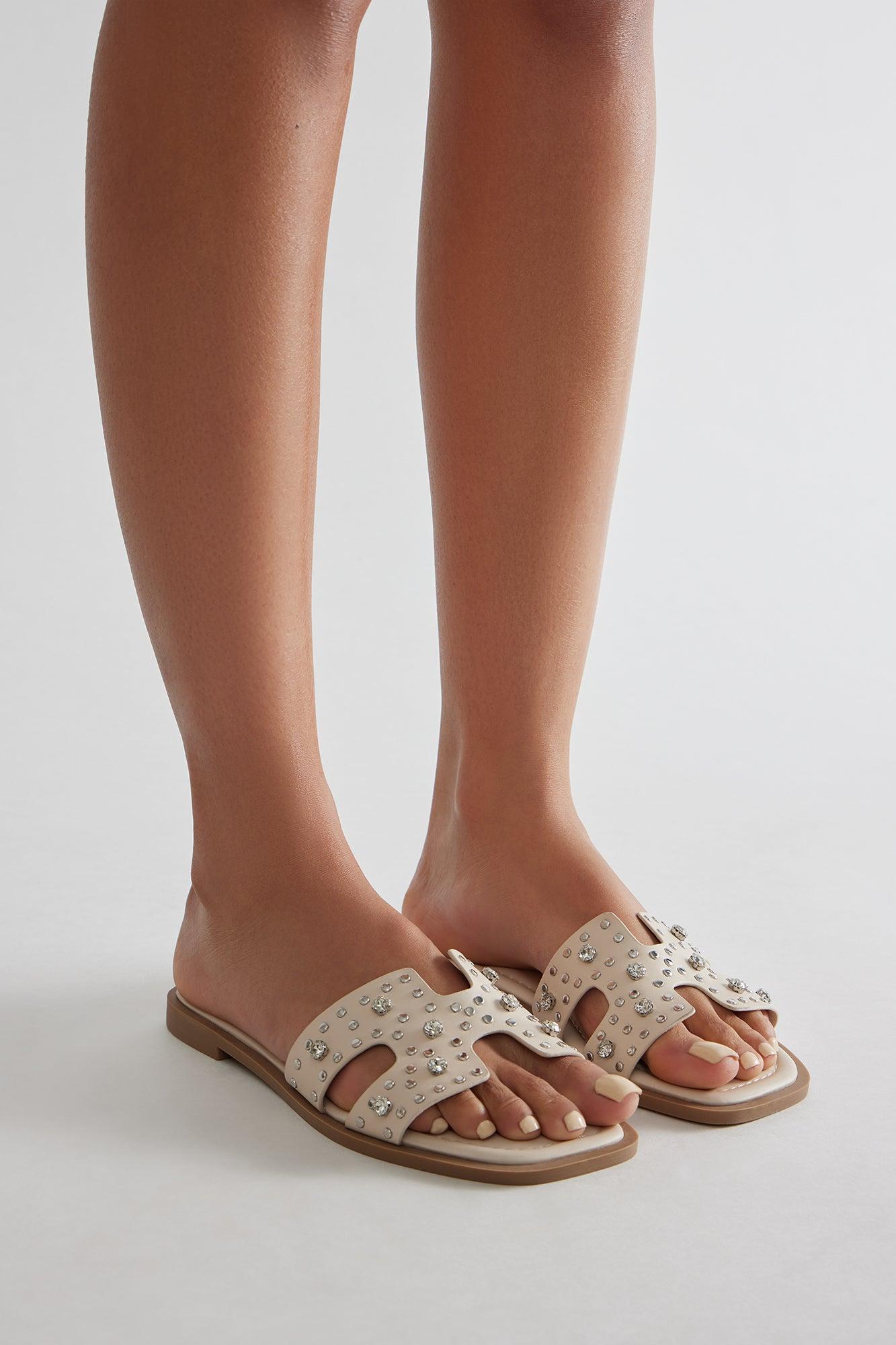 Pepper Studded Sandals - White Product Image