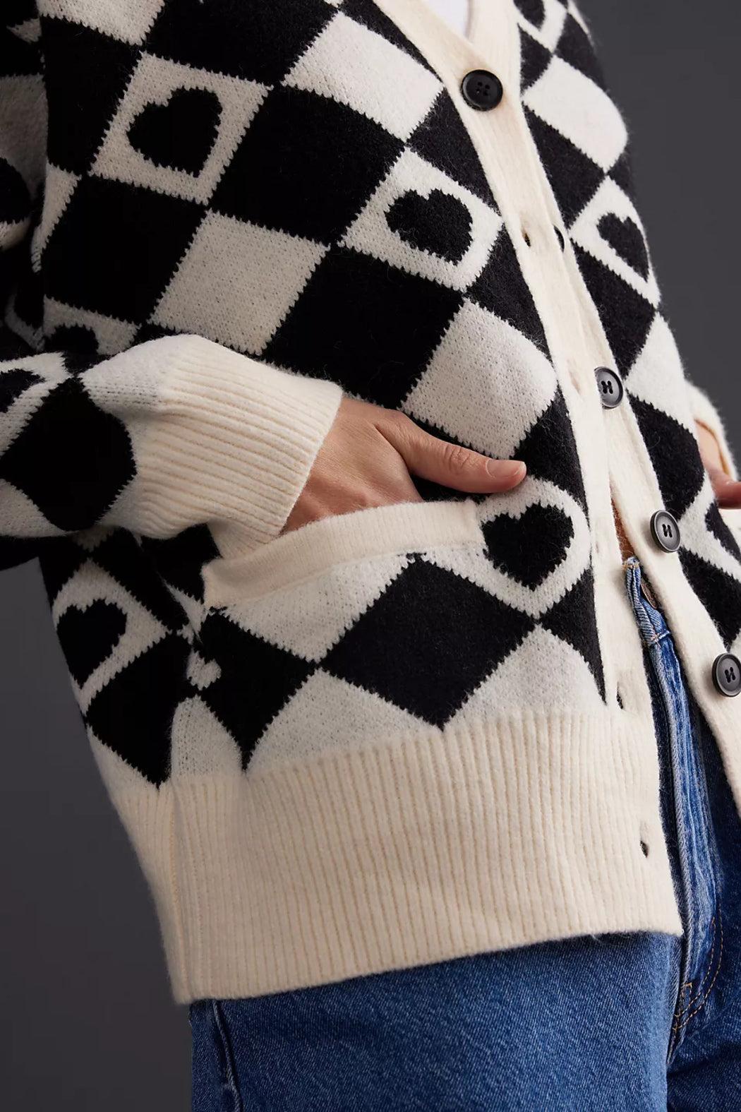 Checkered Hearts Cardigan Product Image