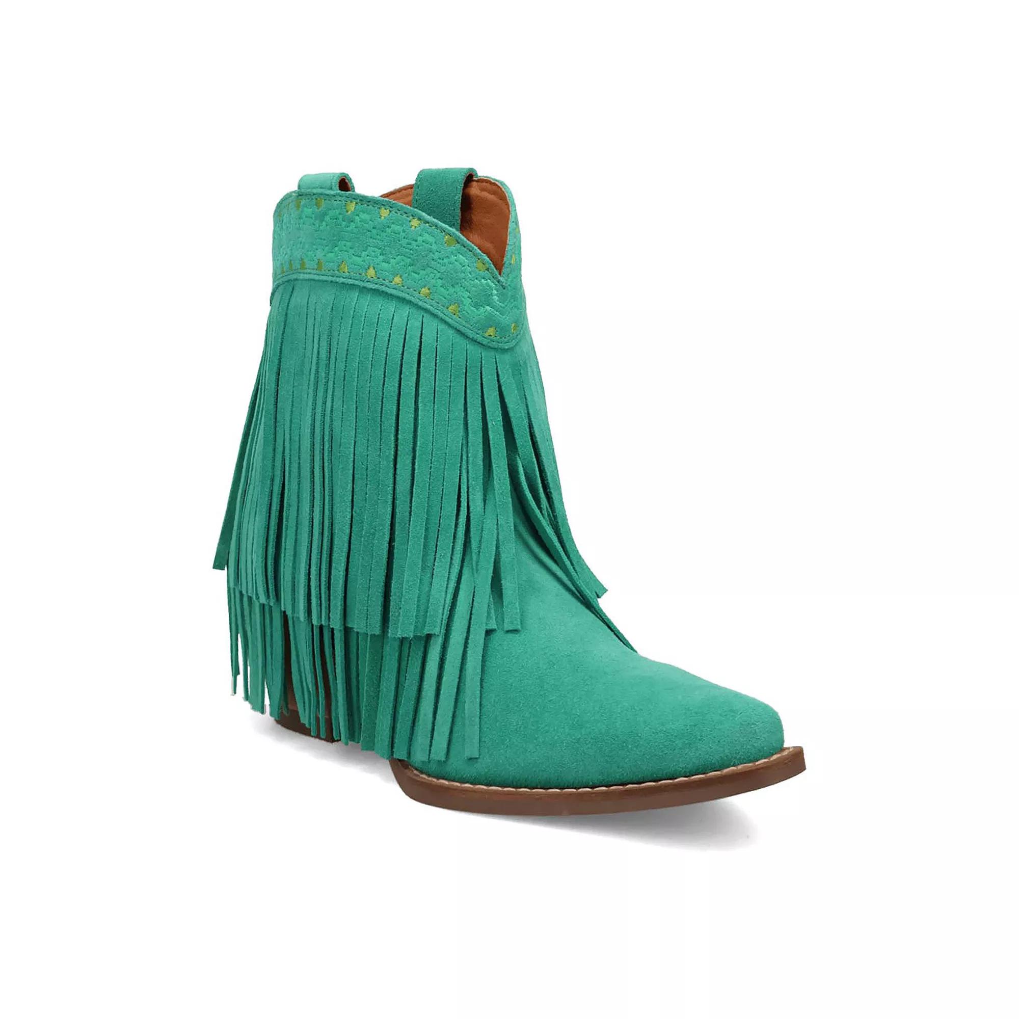 Dingo Tapadero Women's Suede Booties, Size: 9.5, Green Product Image