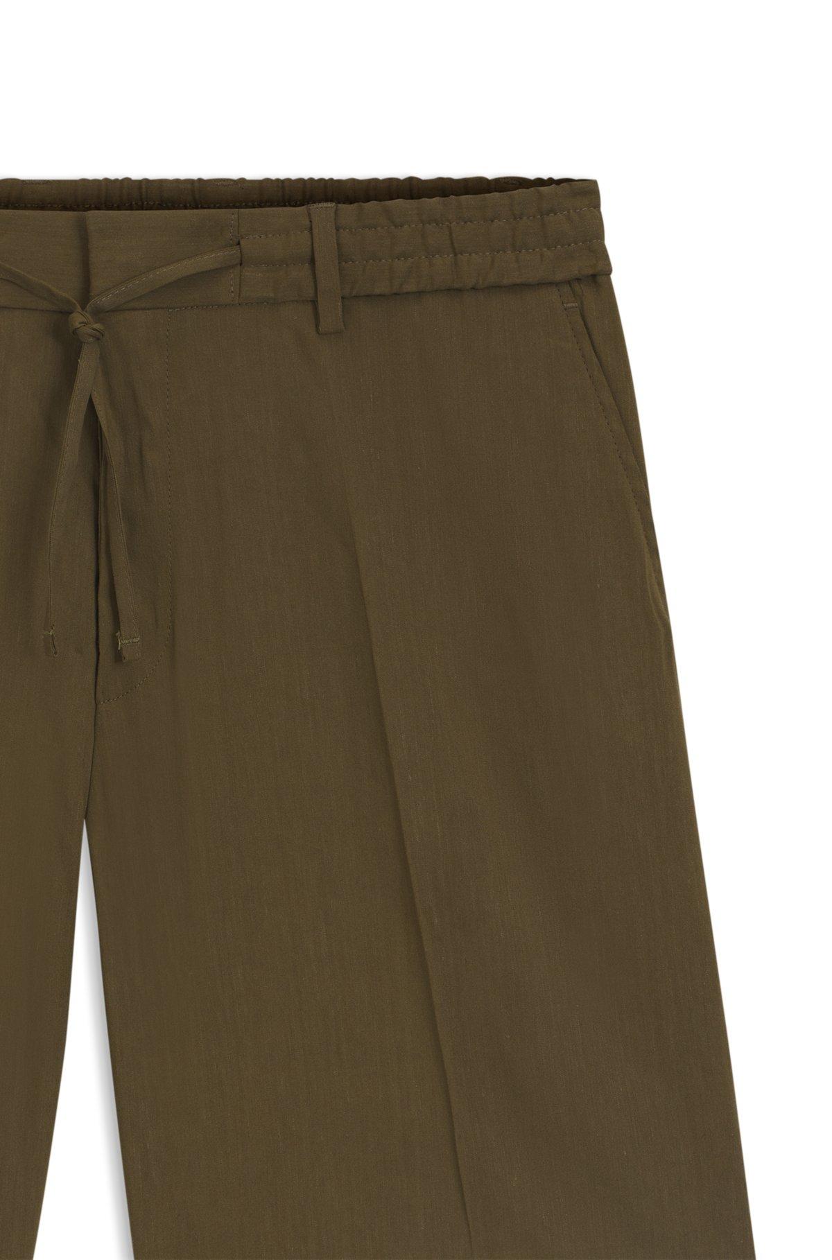 BOSS - Formal shorts in a linen blend - Dark Green Product Image
