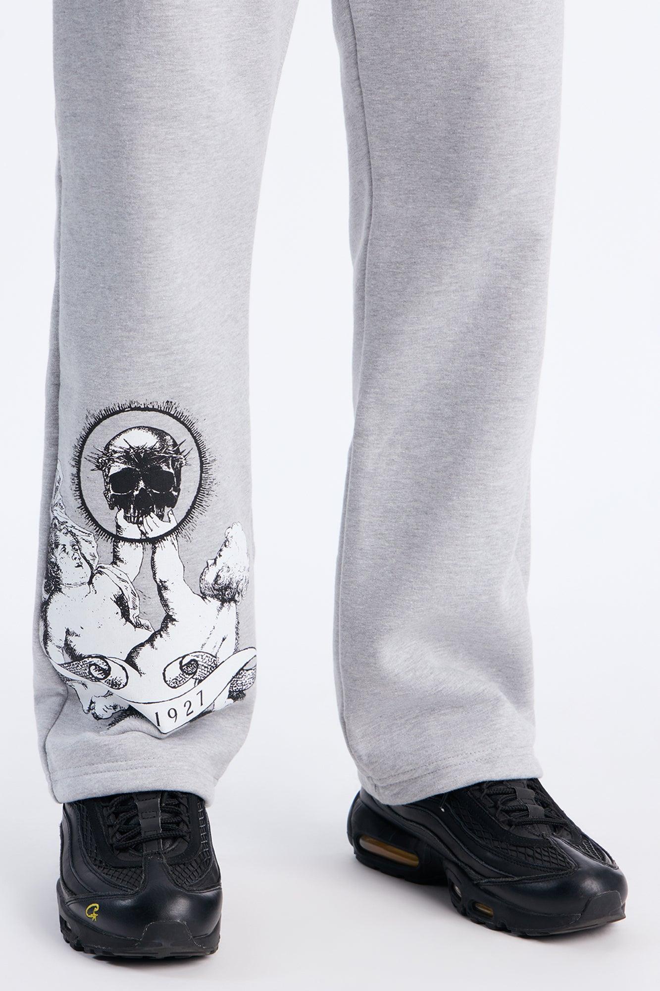 Blessed And Resilient Baggy Sweatpants - Heather Grey Product Image