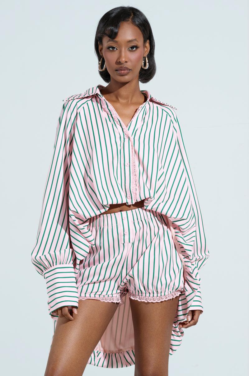 HAMPTONS STRIPED BUTTON UP Product Image