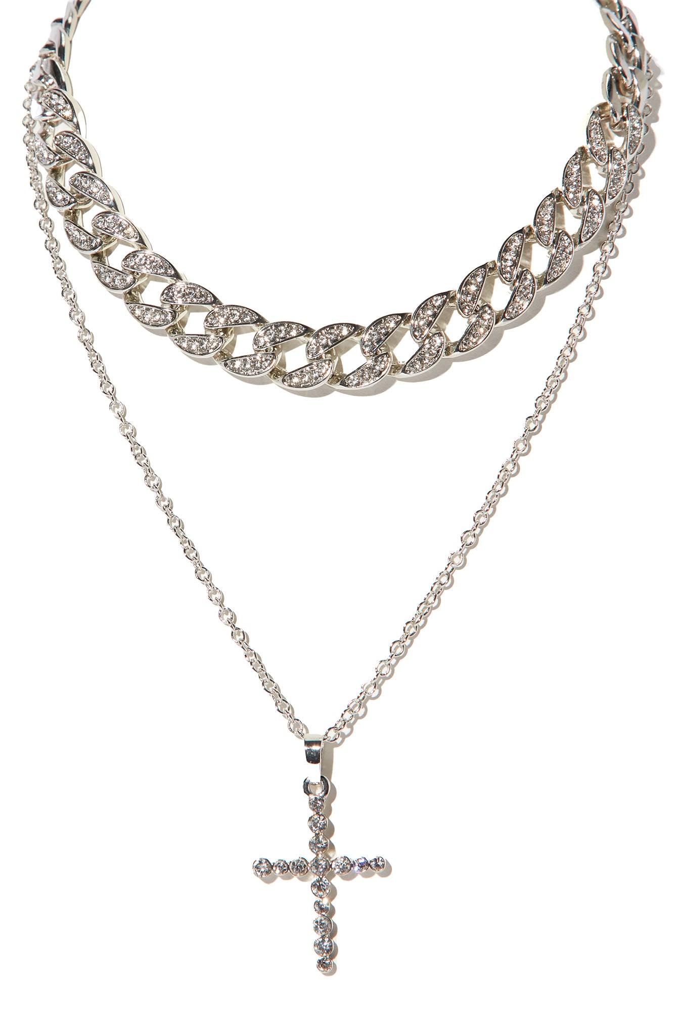 Life Is Good Layered Necklace - Silver Product Image