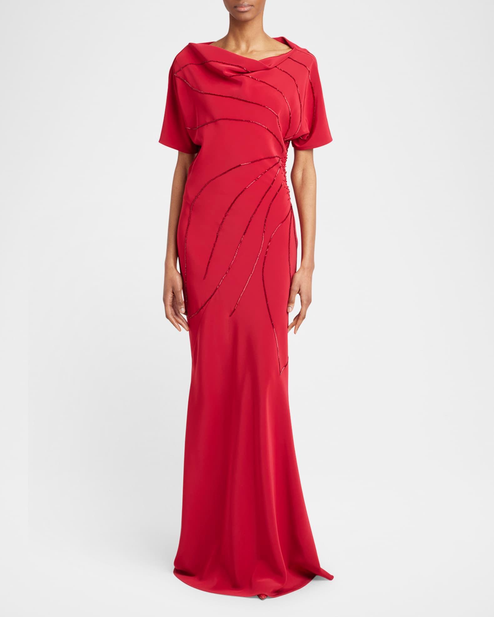 Embellished Cowl-Neck Gown Product Image