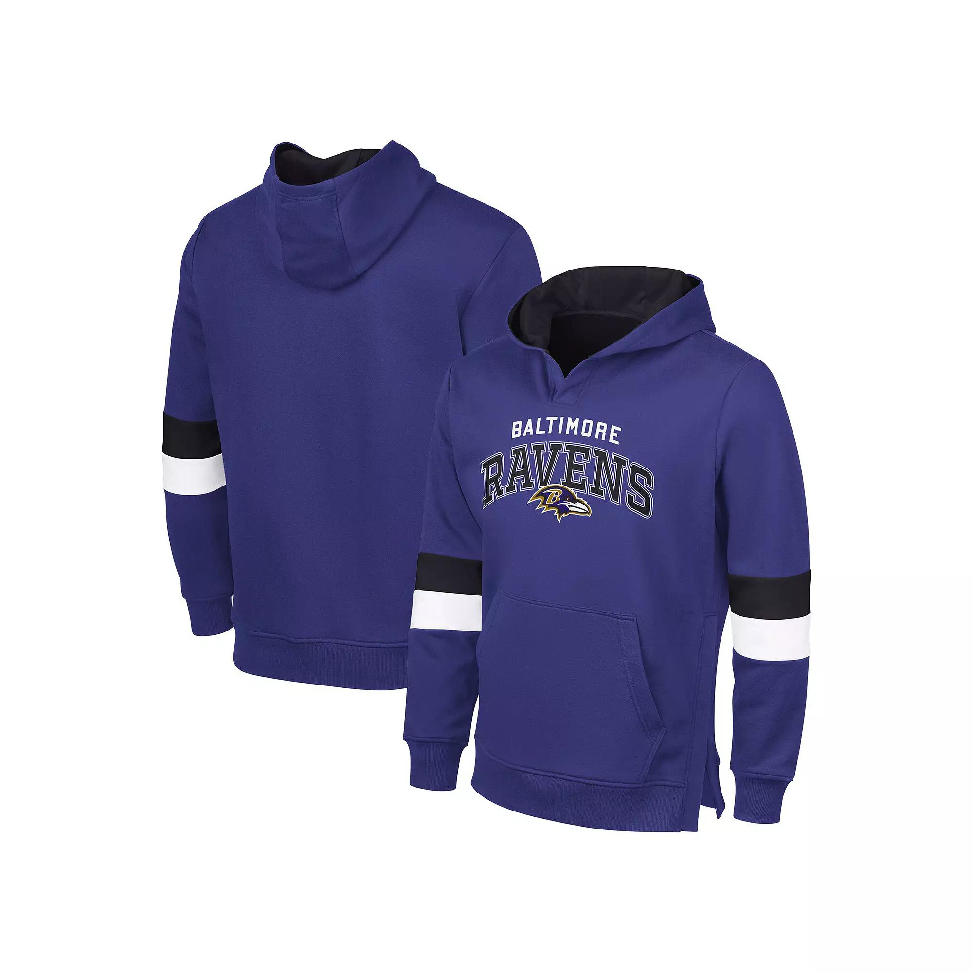 Men's G-III Sports by Carl Banks Purple/Black Baltimore Ravens Adaptive Faceoff Pullover Hoodie,  Product Image