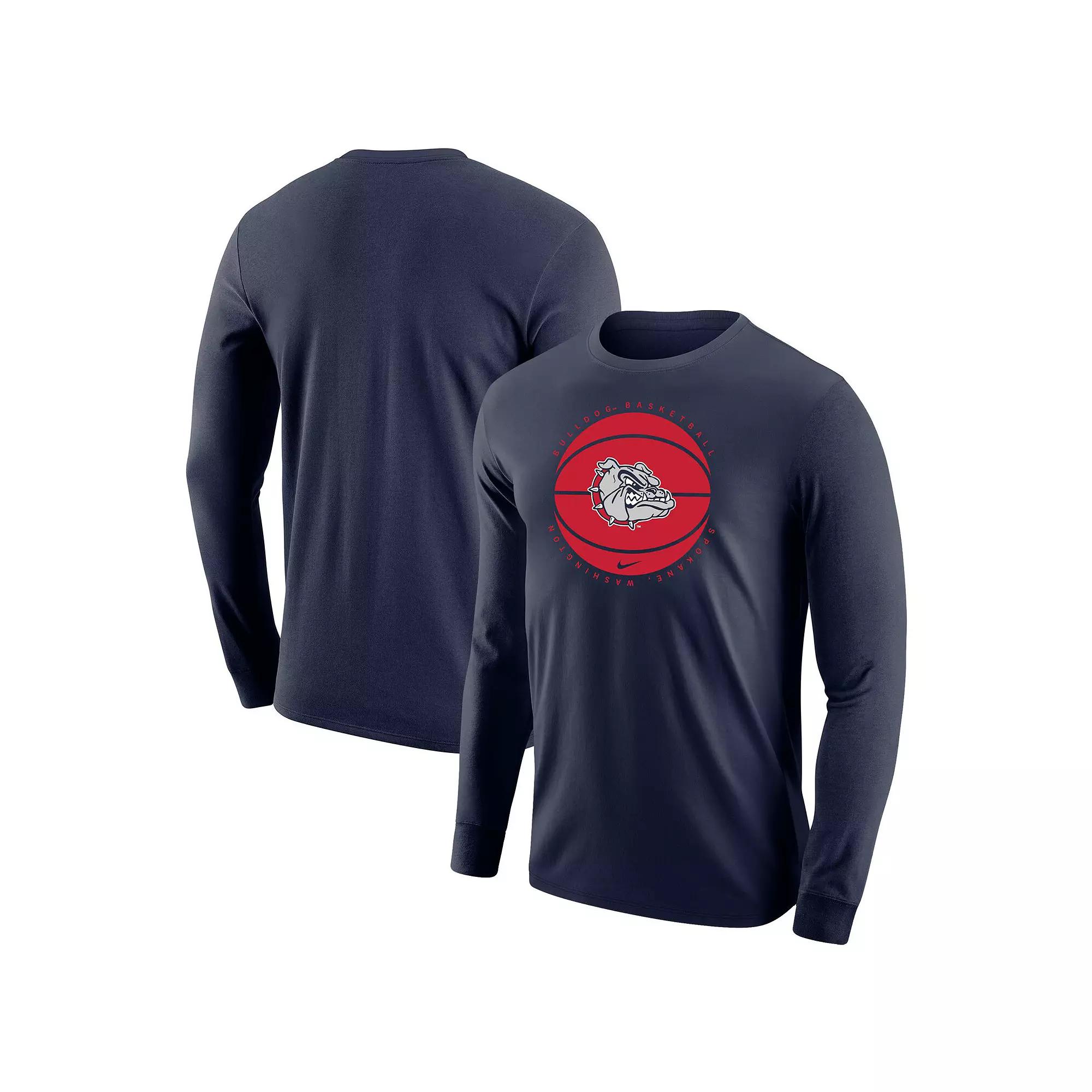Men's Nike Navy Gonzaga Bulldogs Basketball Long Sleeve T-Shirt,  Product Image