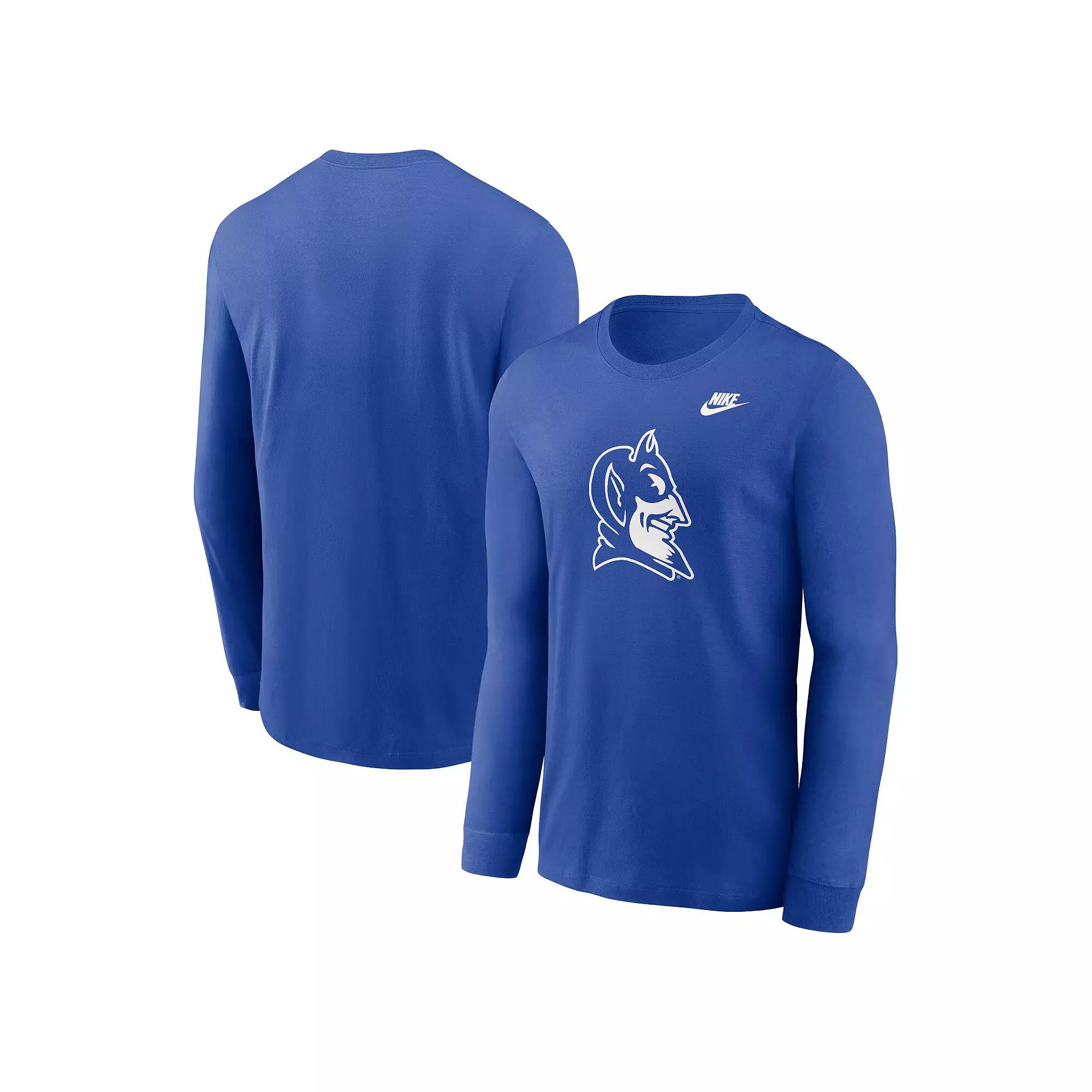 Men's Nike Royal Duke Blue Devils Legacy Primary Logo Long Sleeve T-Shirt, Size: Large Product Image