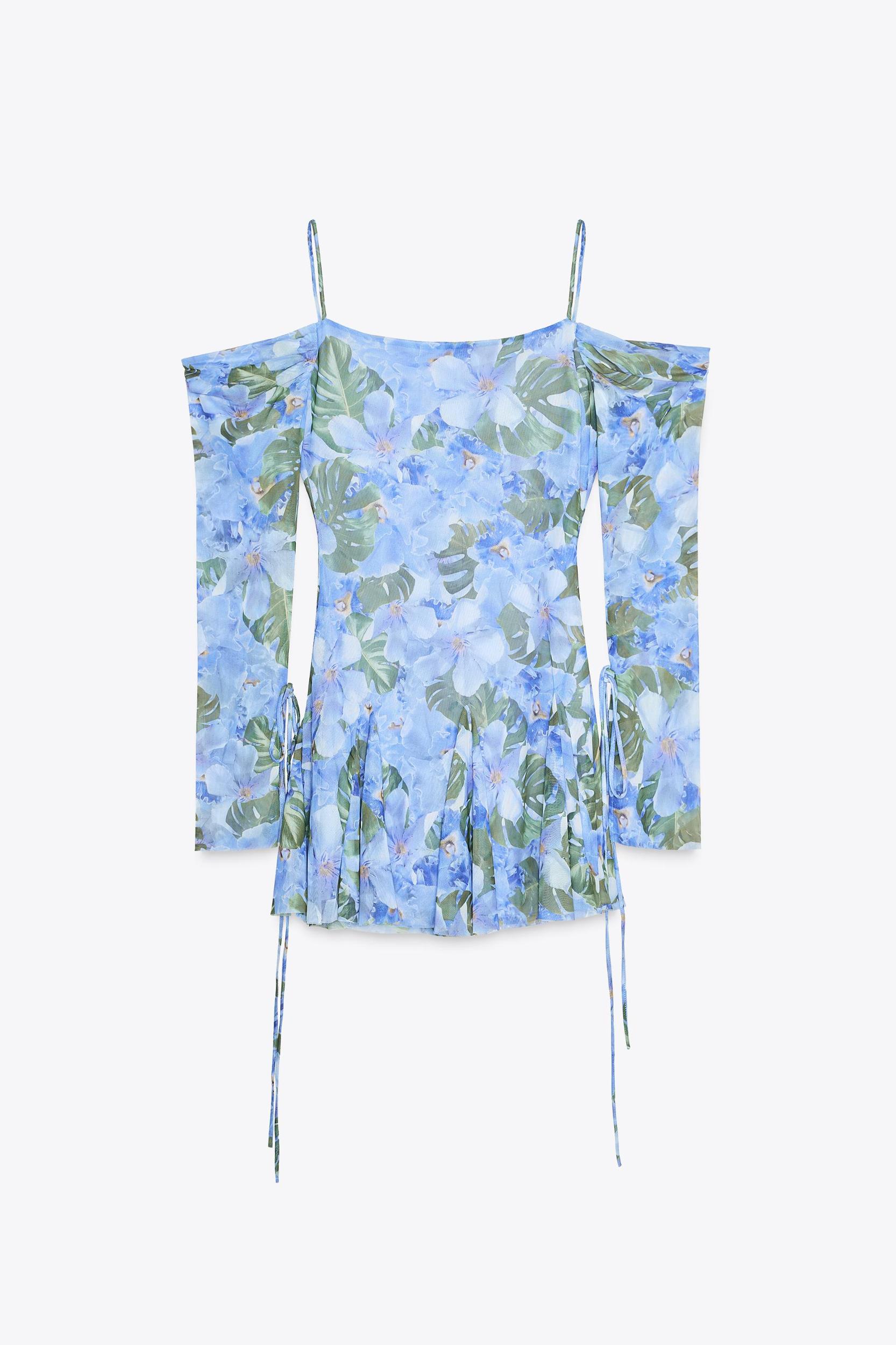 FLORAL PRINT TULLE DRESS Product Image