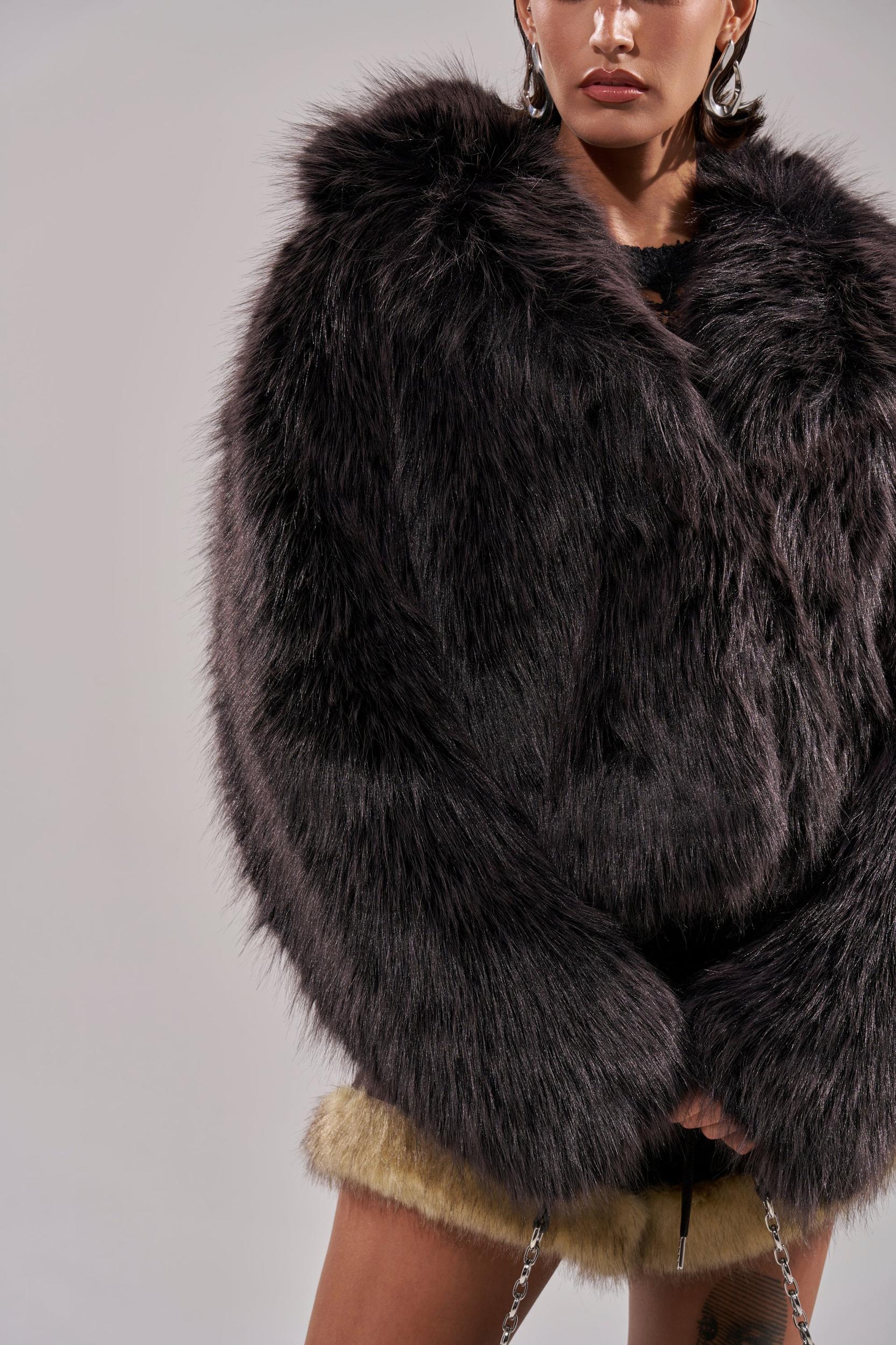 DUSK TIL DAWN FAUX FUR COAT Product Image