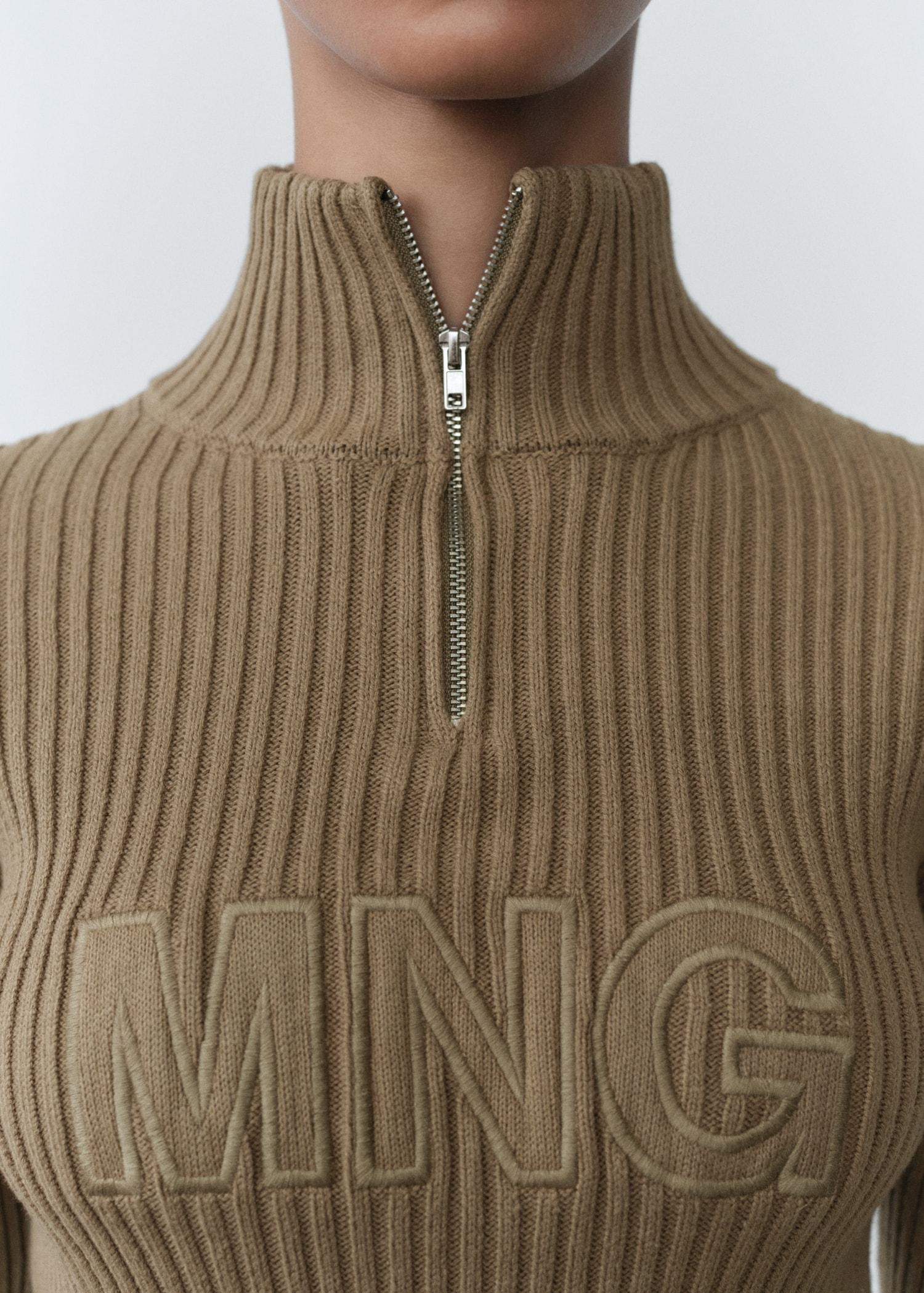 Perkins-neck sweater with logo - Women | MANGO USA Product Image