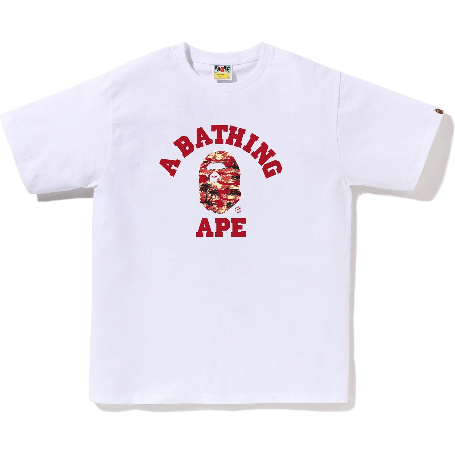 BAPE MENS PALM TREE CAMO COLLEGE TEE Male Product Image