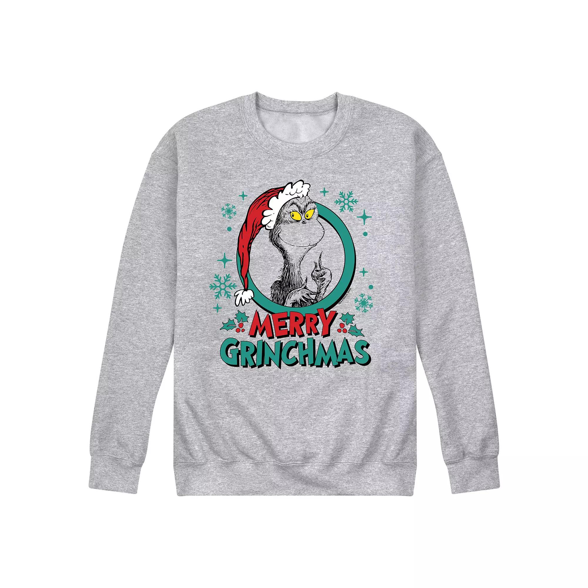 Men's Dr. Seuss The Grinch Merry Grinchmas Fleece Sweatshirt,  Product Image