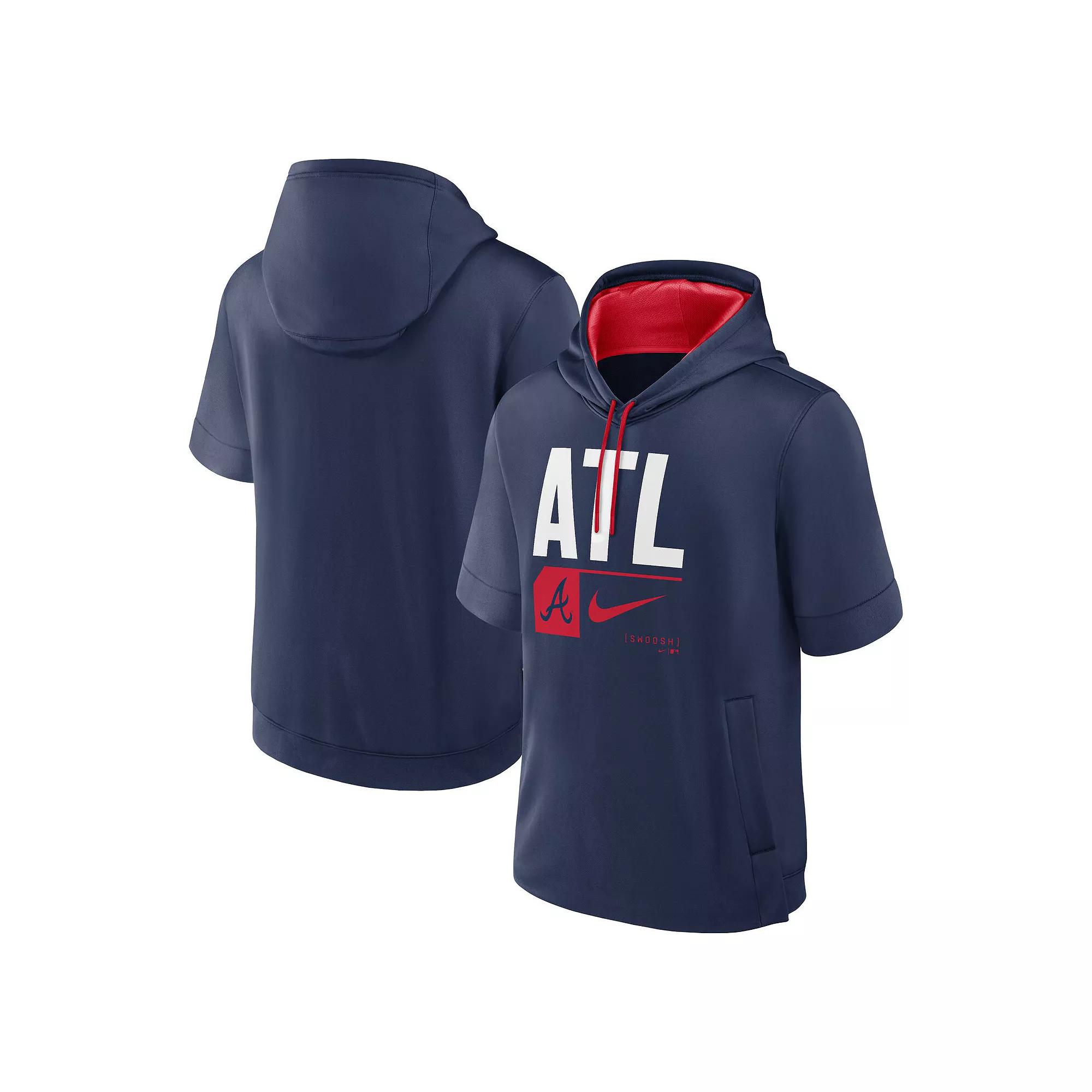 Men's Nike Navy Boston Red Sox Tri Code Lockup Short Sleeve Pullover Hoodie,  Product Image