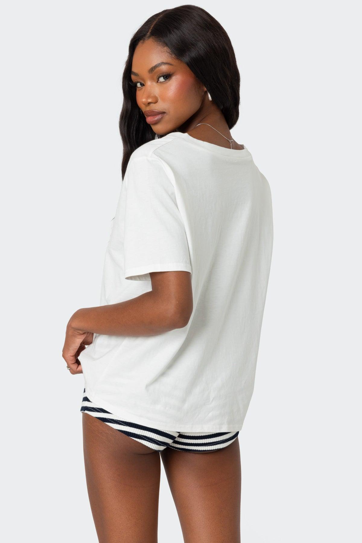 Loose Fit V Neck T Shirt Product Image