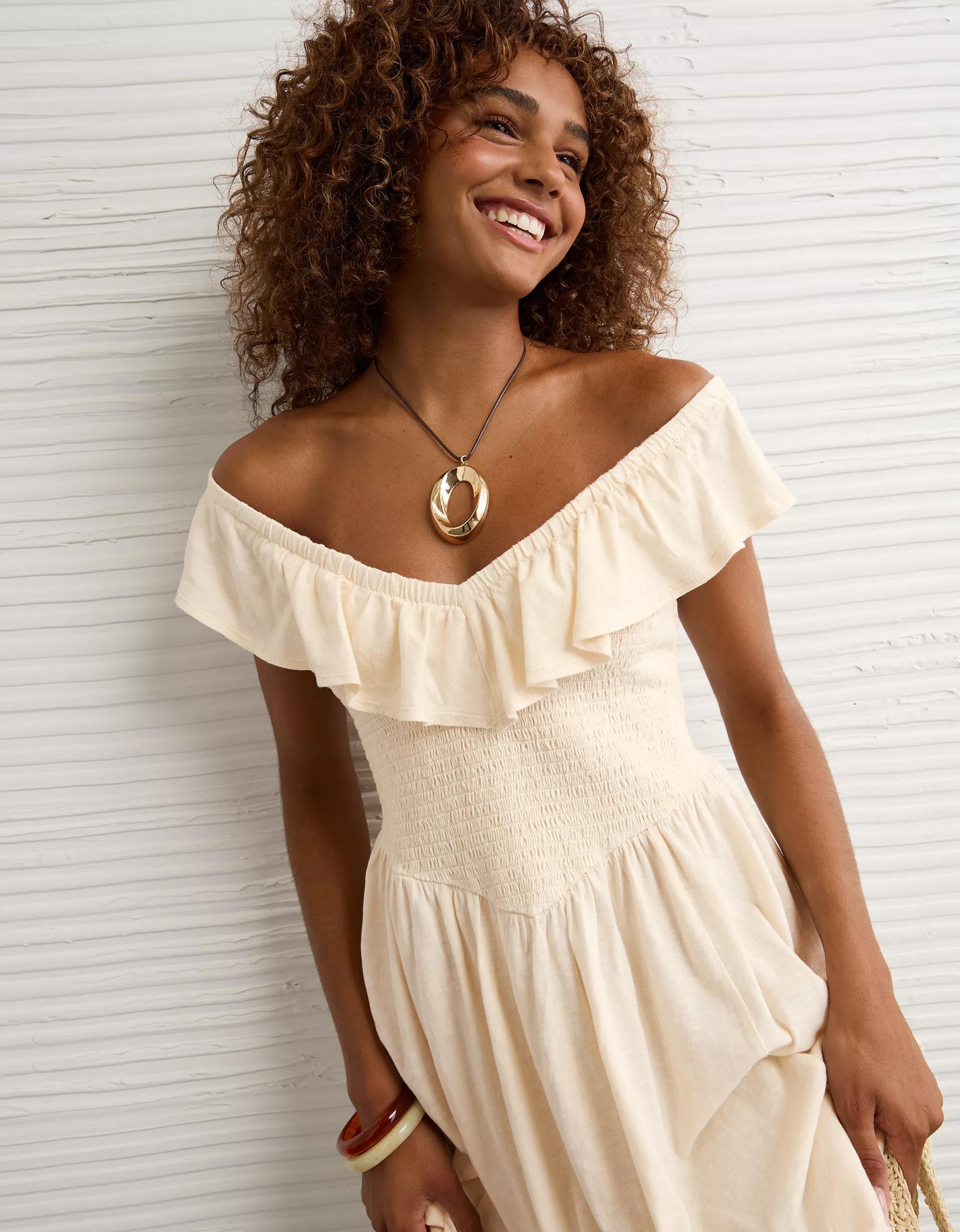 AE Sunchaser Knit Drop Waist Midi Dress Women's Product Image