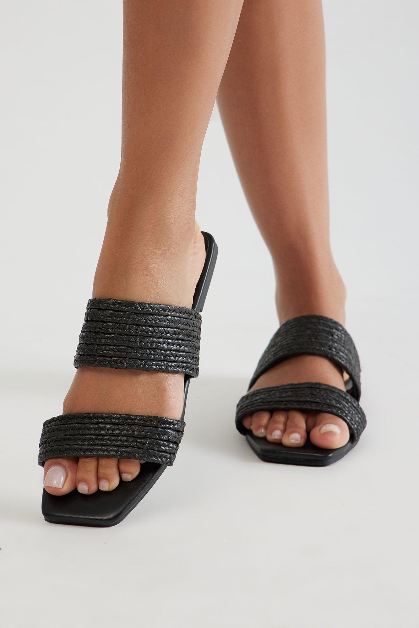 Mahi Slip On Sandals - Black Product Image
