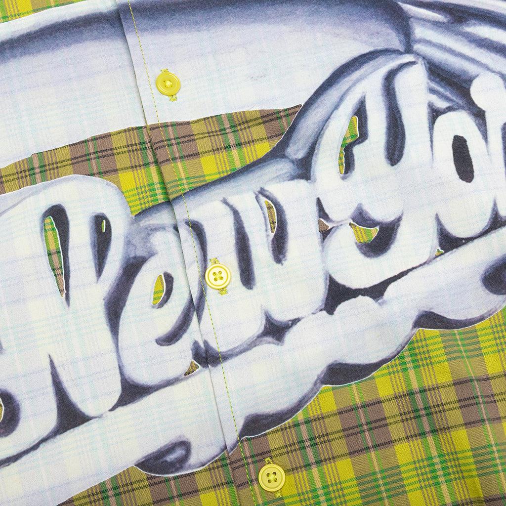 Printed Camp Collar Shirt - Green Male Product Image