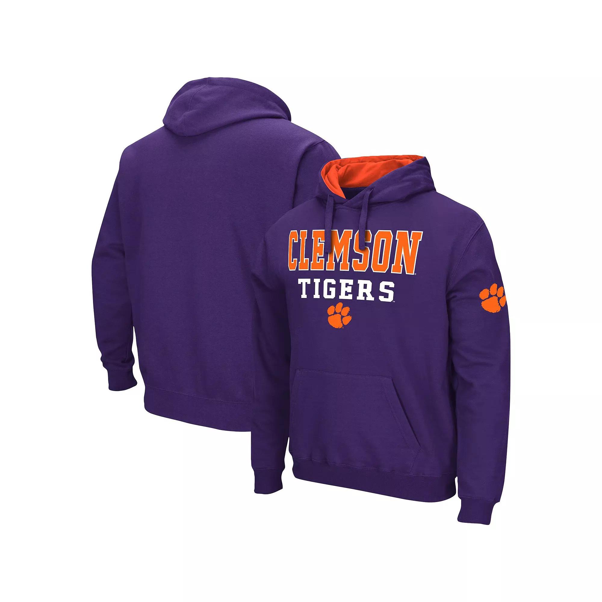 Men's Colosseum Purple Clemson Tigers Sunrise Pullover Hoodie,  Product Image