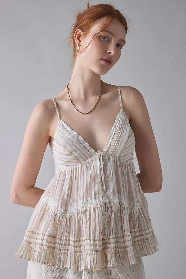 Kimchi Blue Tara Embroidered Cotton Babydoll Cami Womens at Urban Outfitters Product Image