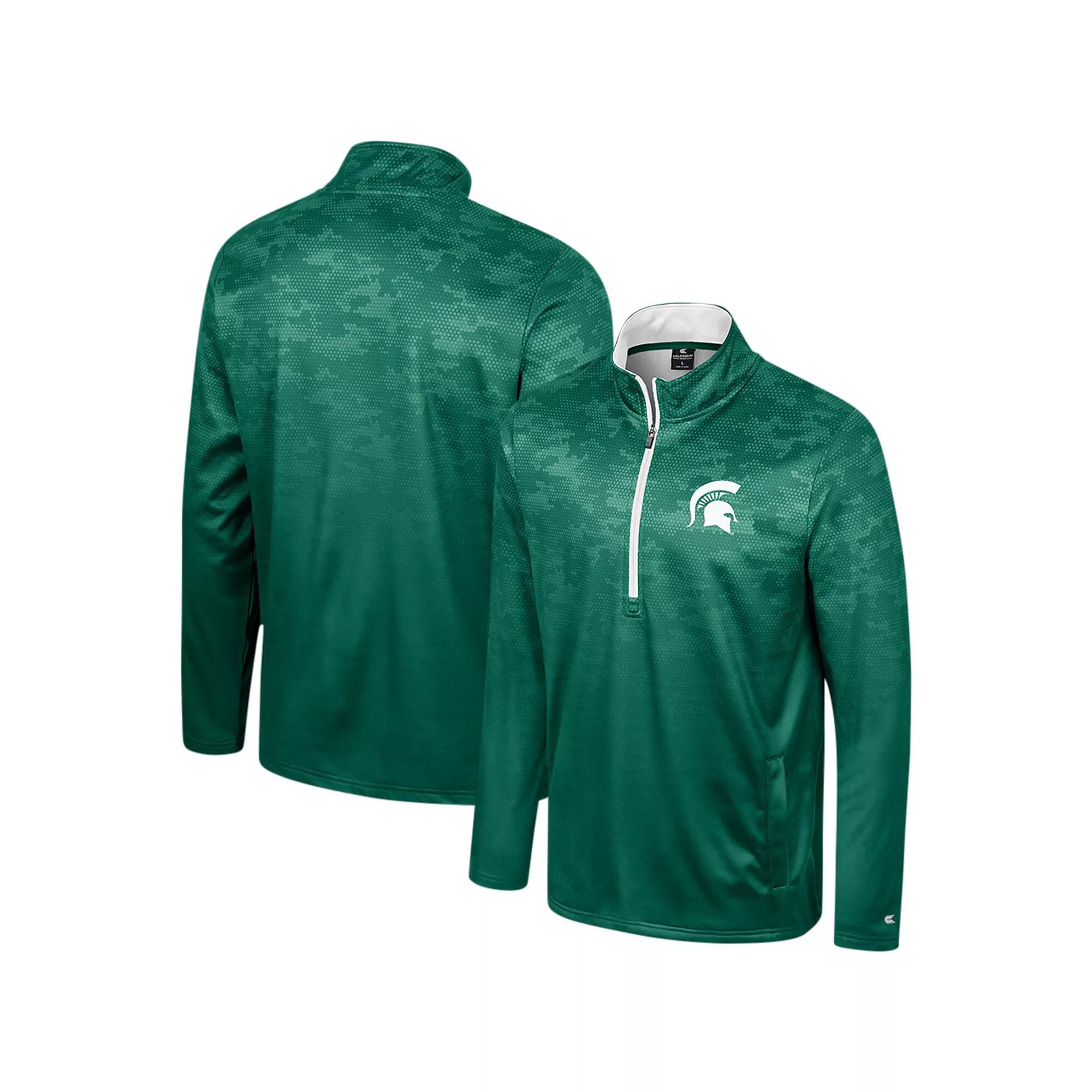 Men's Colosseum Green Michigan State Spartans The Machine Half-Zip Jacket,  Product Image