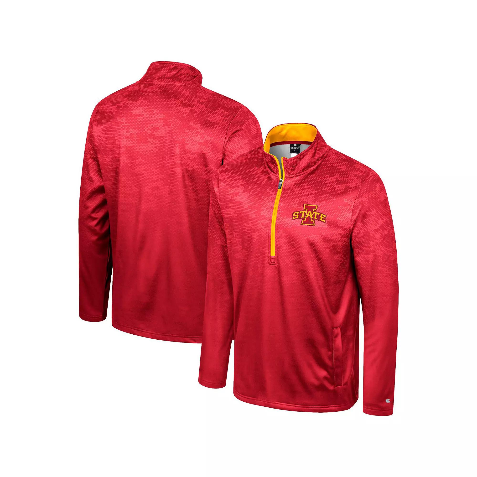 Men's Colosseum Cardinal Iowa State Cyclones The Machine Half-Zip Jacket,  Product Image