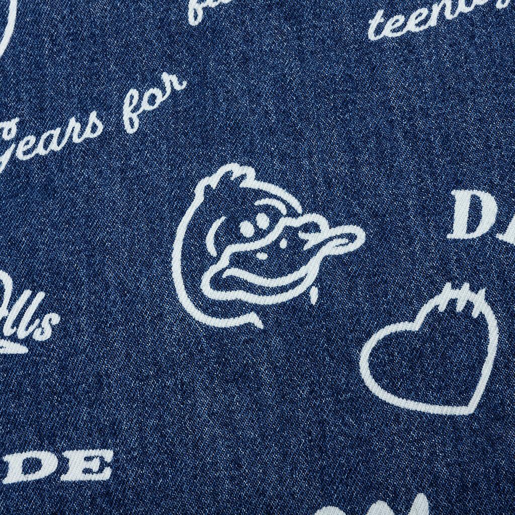 Printed Denim Coverall Jacket - Indigo Male Product Image