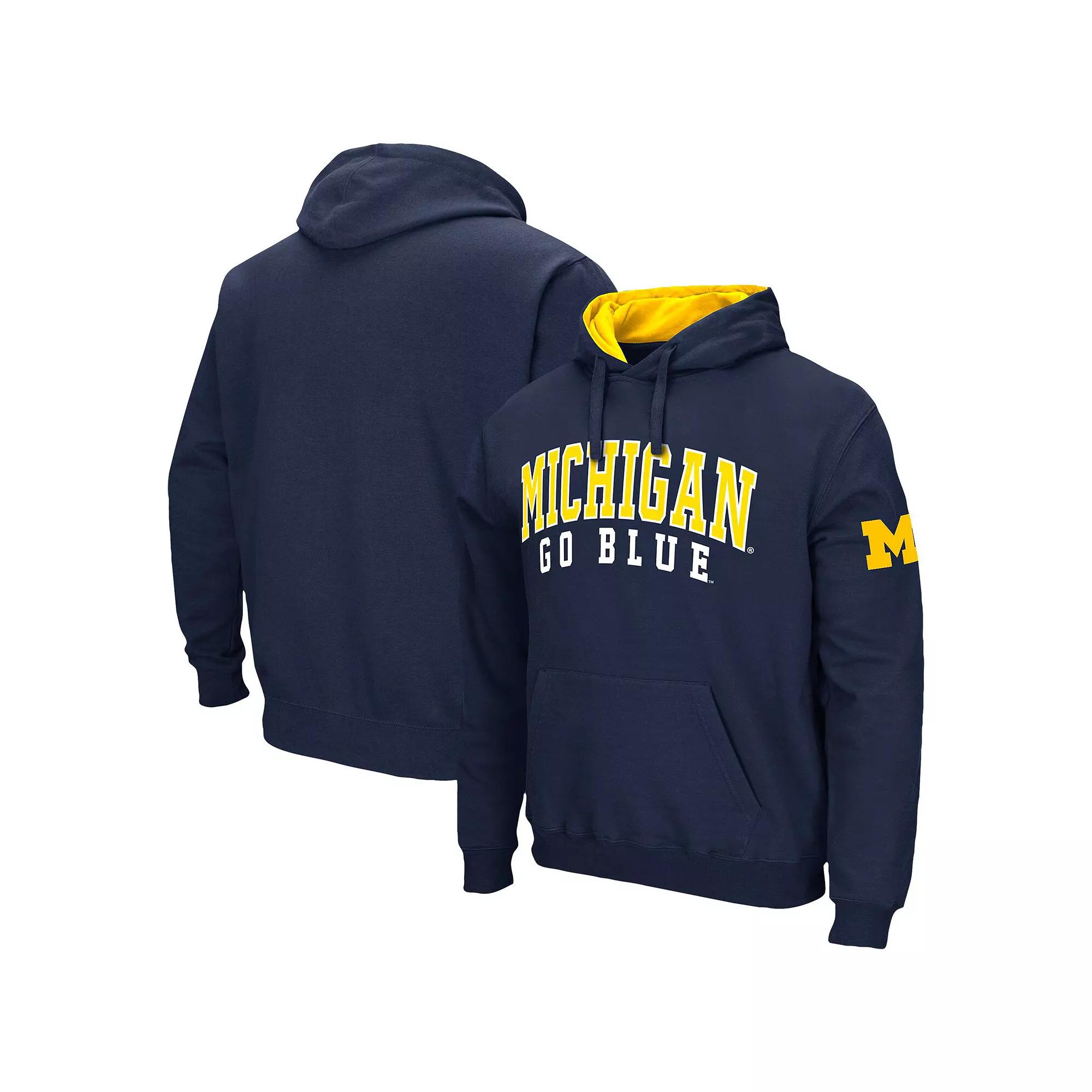 Men's Colosseum Navy Michigan Wolverines Double Arch Pullover Hoodie, Size: 2XL, Blue Product Image