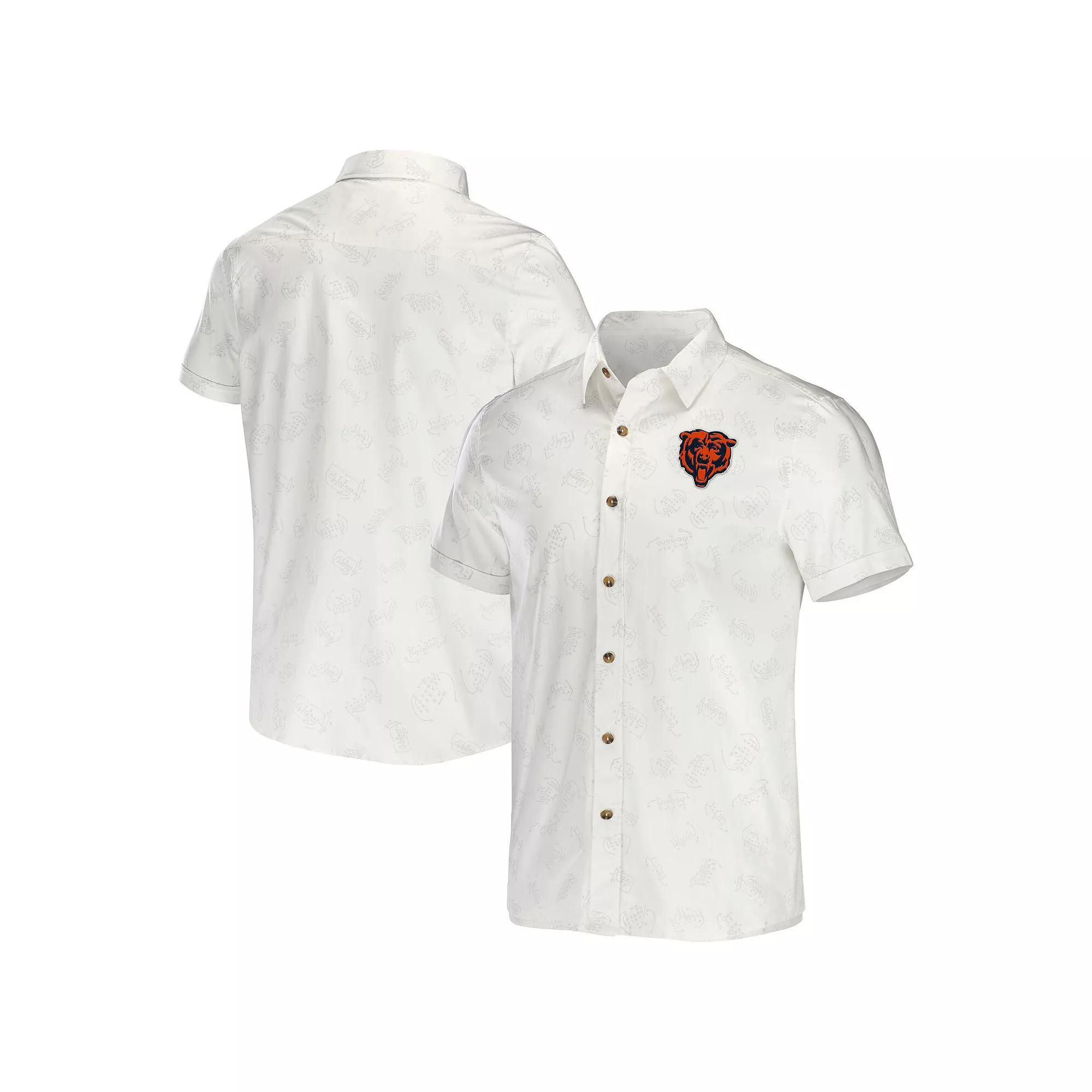 Men's NFL x Darius Rucker Collection by Fanatics White Chicago Bears Woven Button-Up T-Shirt,  Product Image